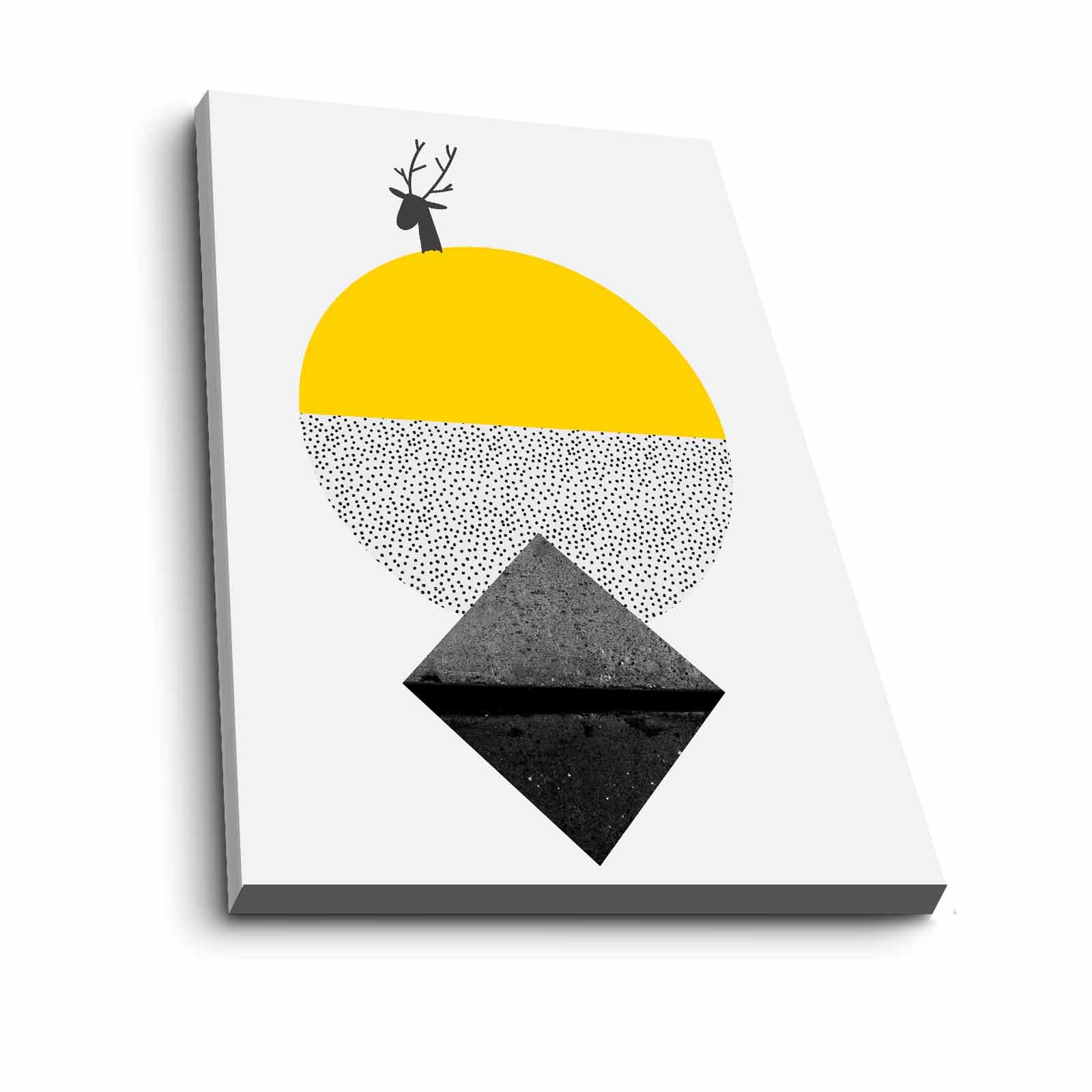 Quadro Decorativo em Tela 70x100cm - Moldura Pinho Maciço - Arte Multicolor para Decoração de Interiores