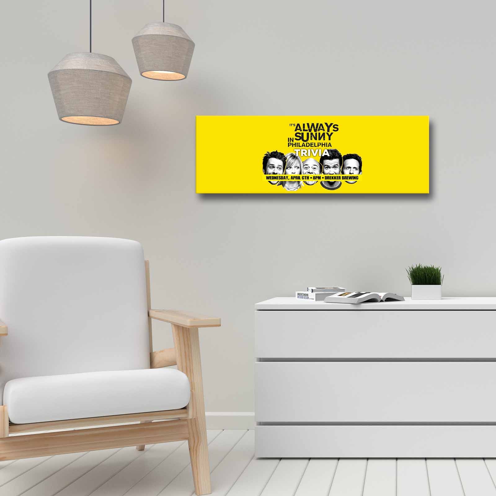 Quadro Decorativo em Tela Multicolor 30x90cm com Moldura de Pinho - Arte Moderna para Decoração de Interiores