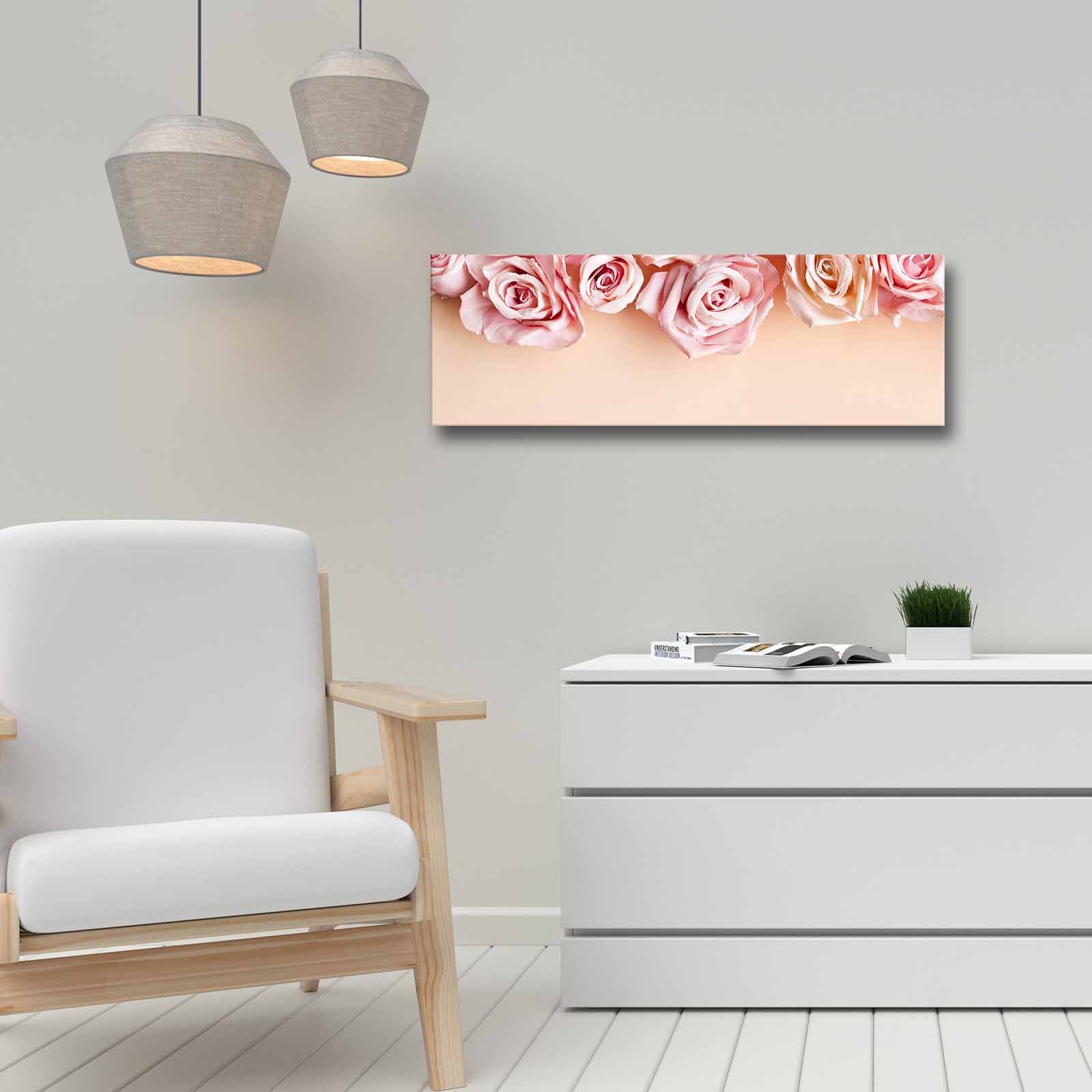 Quadro Decorativo em Tela Multicolor 30x90cm com Moldura de Pinho - Arte Moderna para Decoração de Interiores