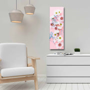 Quadro Decorativo em Tela Multicolor 30x90cm com Moldura de Pinho - Arte Moderna para Decoração de Interiores