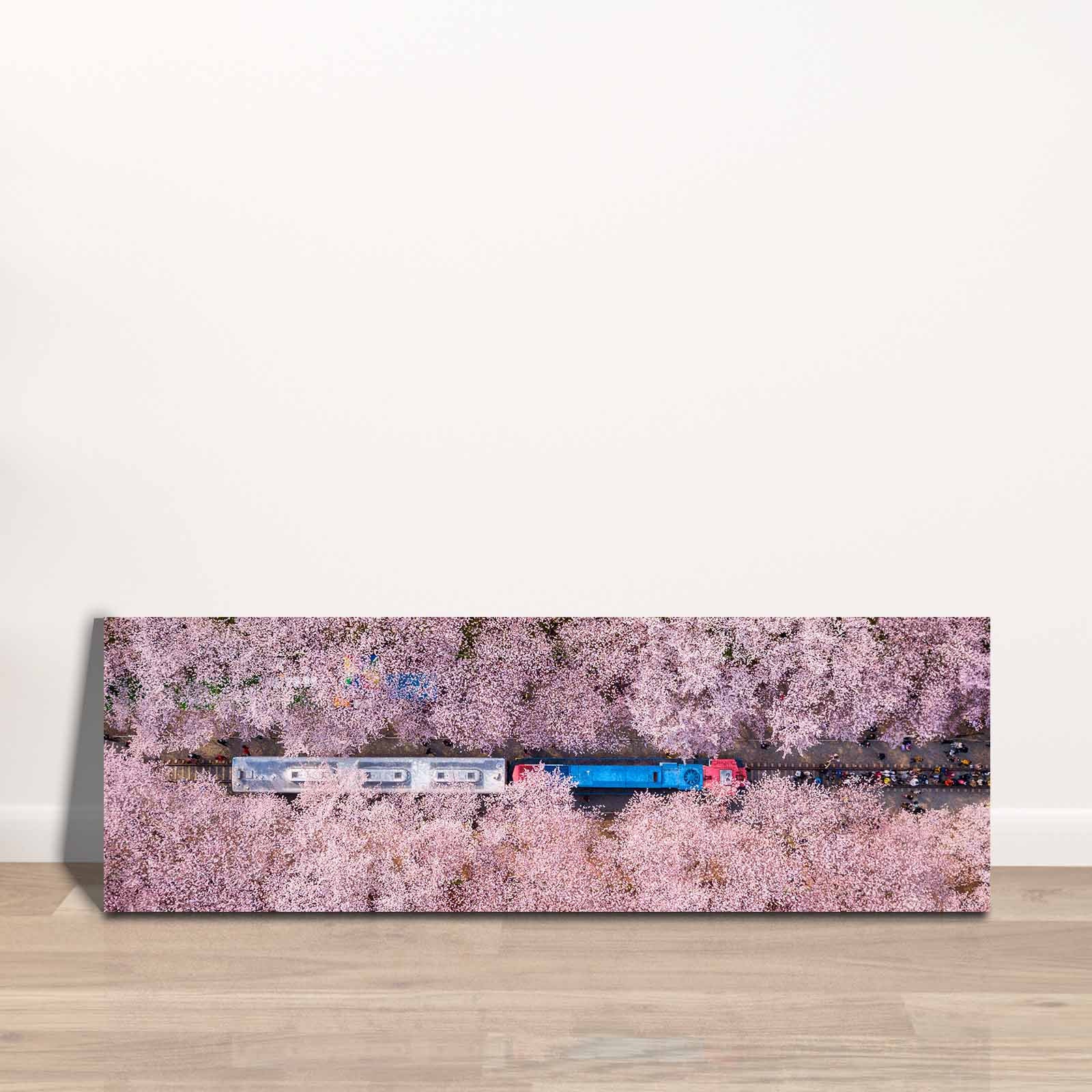 Quadro Decorativo em Tela Multicolor 30x90cm com Moldura de Pinho - Arte Moderna para Decoração de Interiores