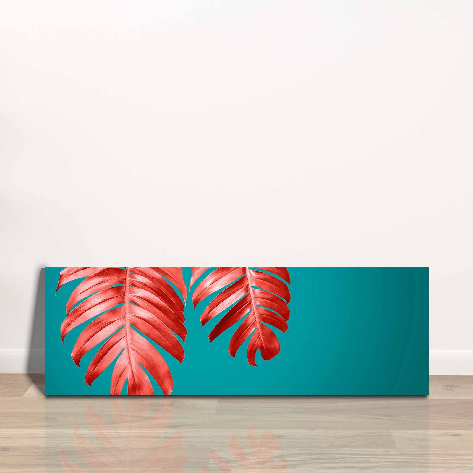 Quadro Decorativo em Tela Multicolor 30x90cm com Moldura de Pinho - Arte Moderna para Decoração de Interiores