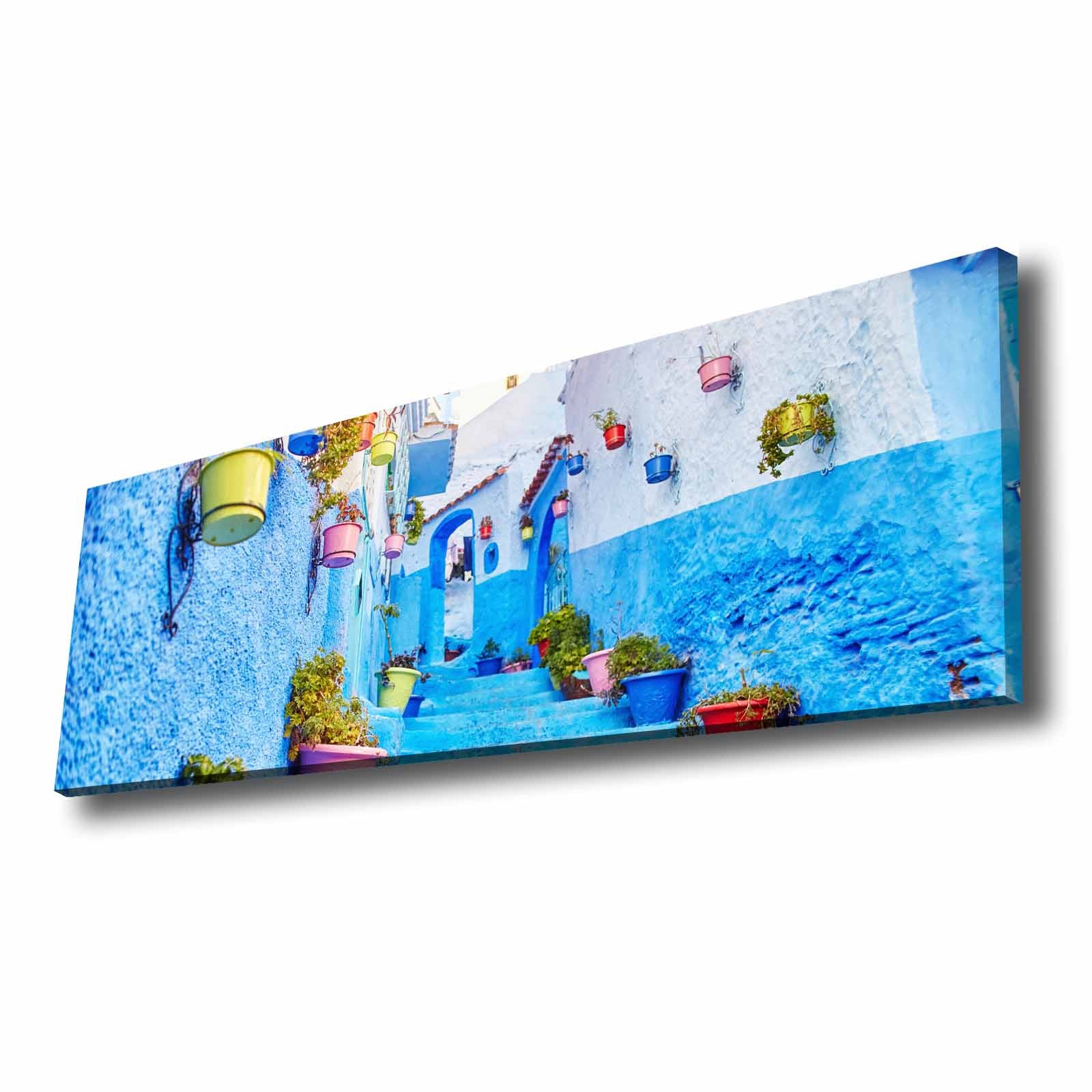 Quadro Decorativo em Tela Multicolor 30x90cm com Moldura de Pinho - Arte Moderna para Decoração de Interiores