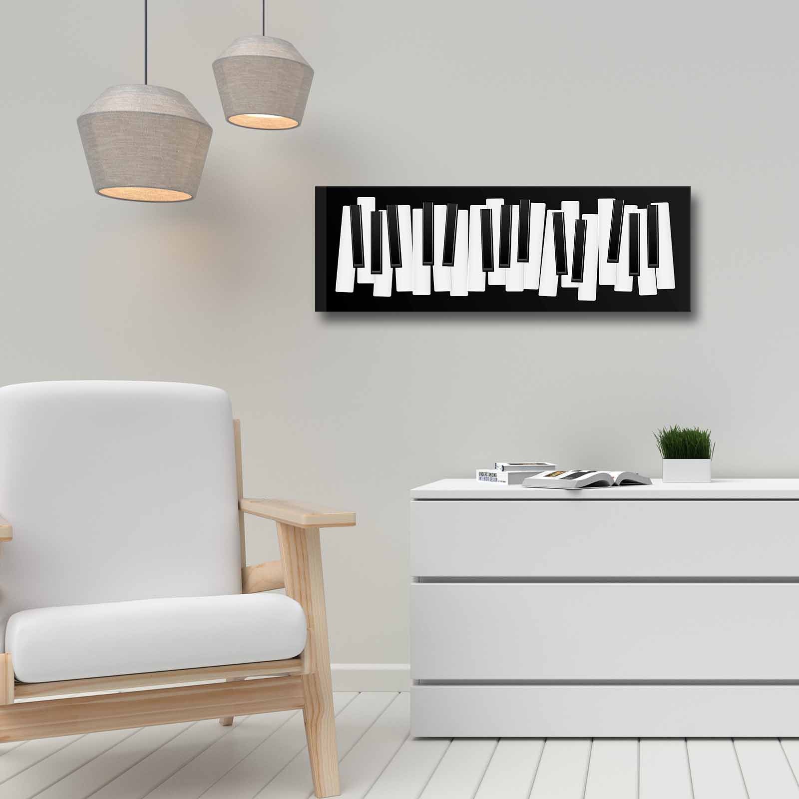 Quadro Decorativo em Tela Multicolor 30x90cm com Moldura de Pinho - Arte Moderna para Decoração de Interiores