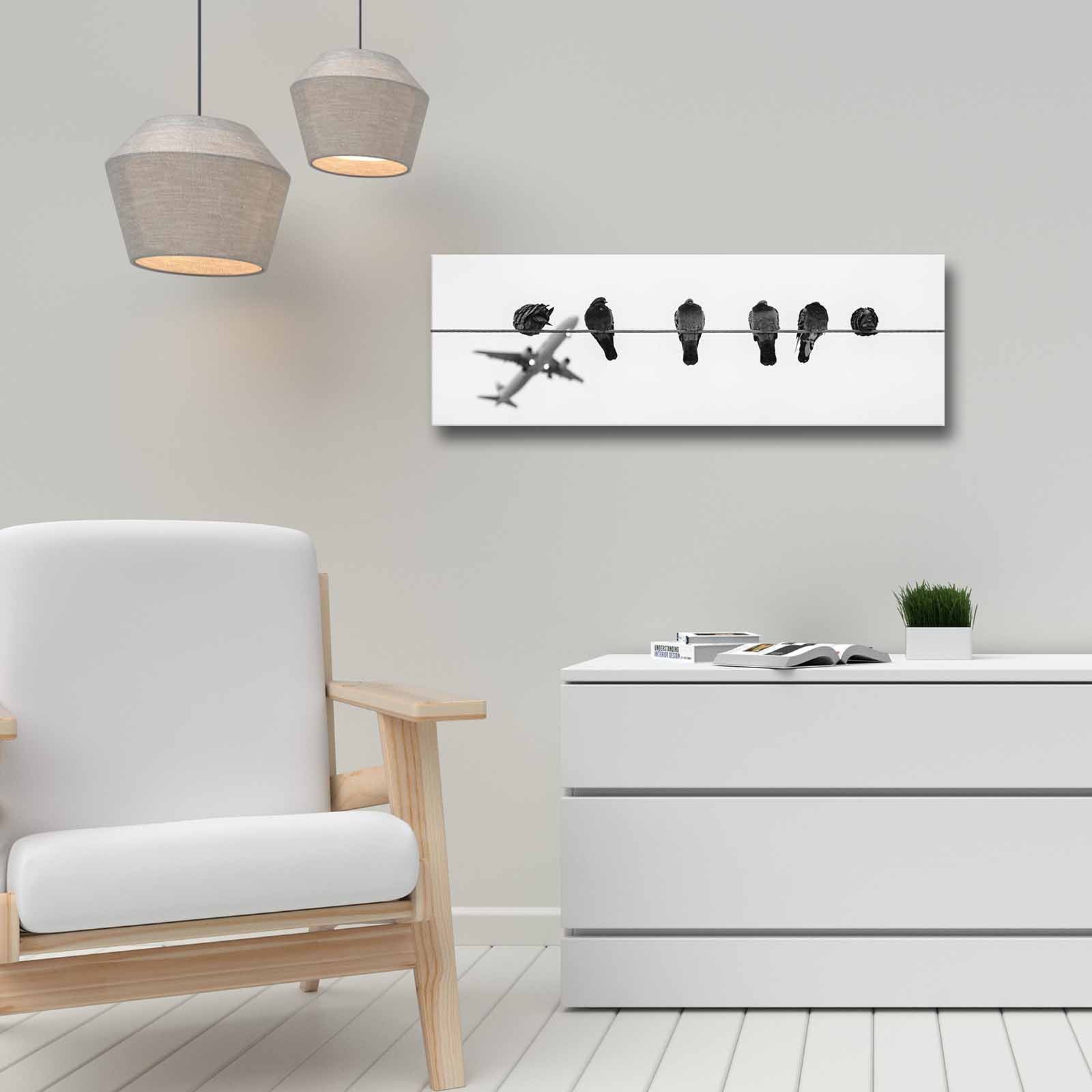 Quadro Decorativo em Tela Multicolor 30x90cm com Moldura de Pinho - Arte Moderna para Decoração de Interiores