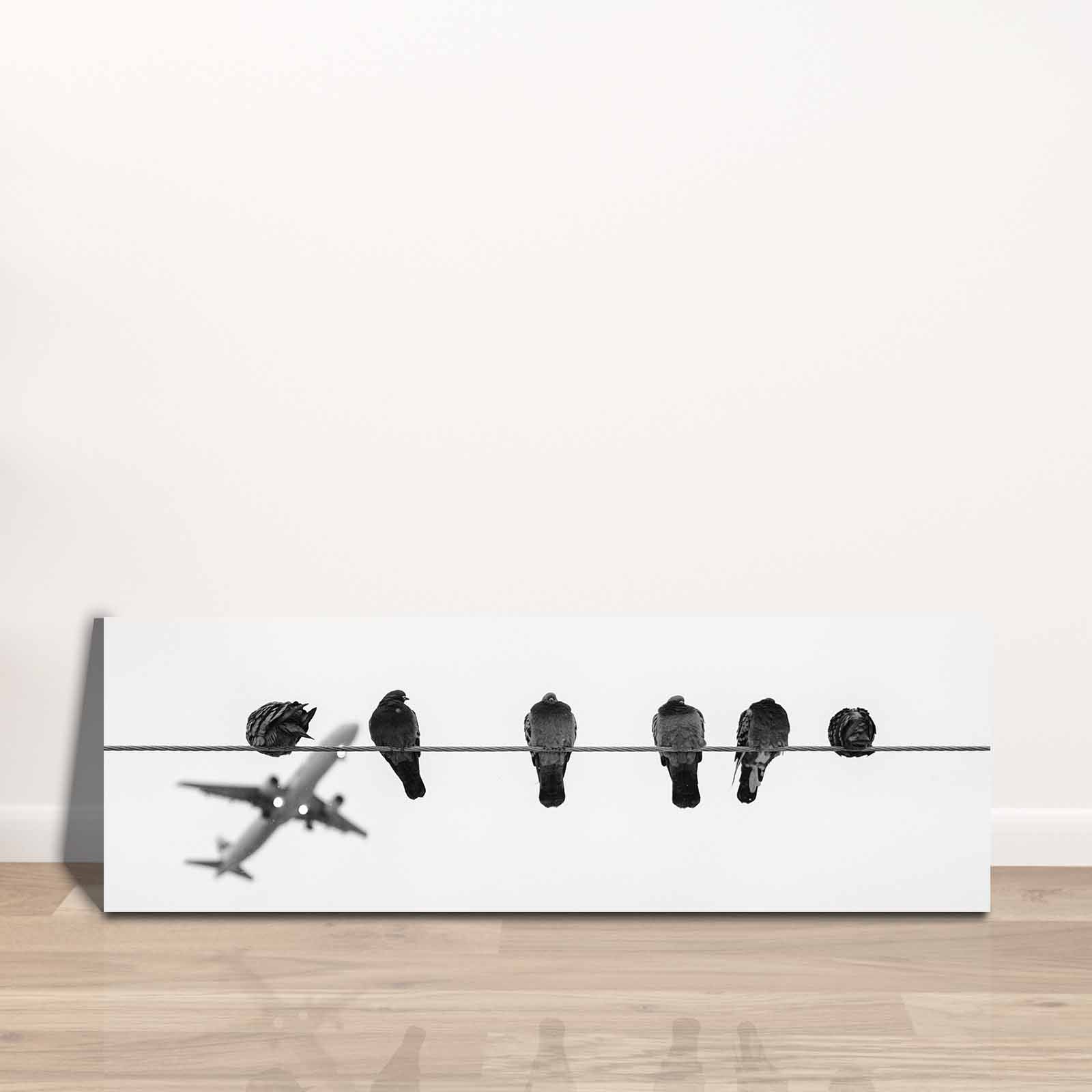 Quadro Decorativo em Tela Multicolor 30x90cm com Moldura de Pinho - Arte Moderna para Decoração de Interiores