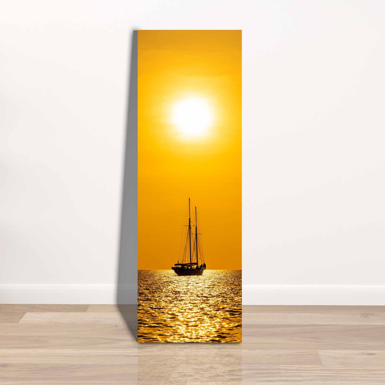 Quadro Decorativo em Tela Multicolor 30x90cm com Moldura de Pinho - Arte Moderna para Decoração de Interiores