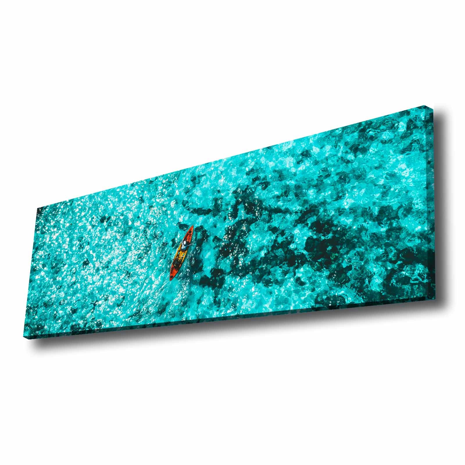Quadro Decorativo em Tela Multicolor 30x90cm com Moldura de Pinho - Arte Moderna para Decoração de Interiores