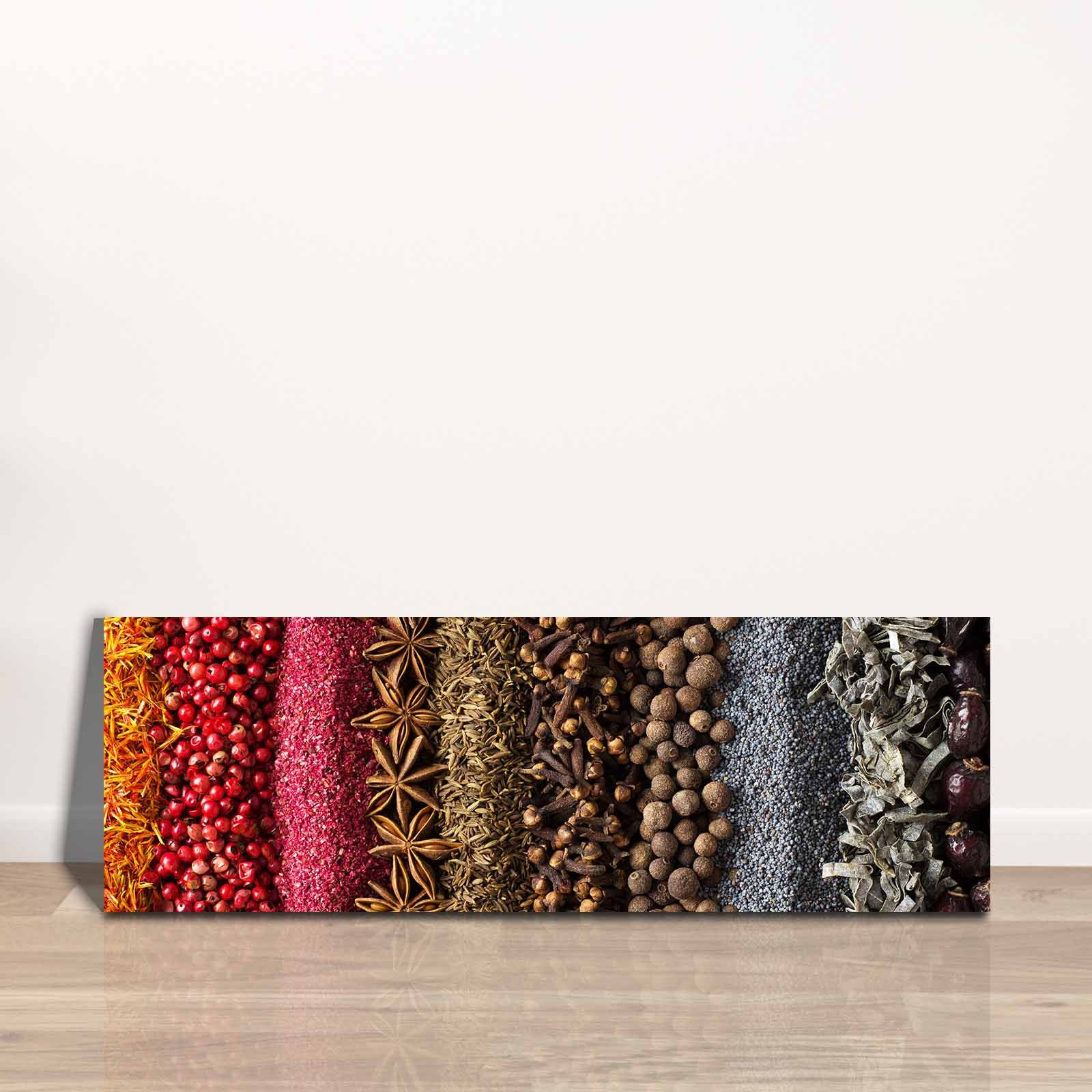 Quadro Decorativo em Tela Multicolor 30x90cm com Moldura de Pinho - Arte Moderna para Decoração de Interiores