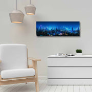 Quadro Decorativo em Tela Multicolor 30x90cm com Moldura de Pinho - Arte Moderna para Decoração de Interiores