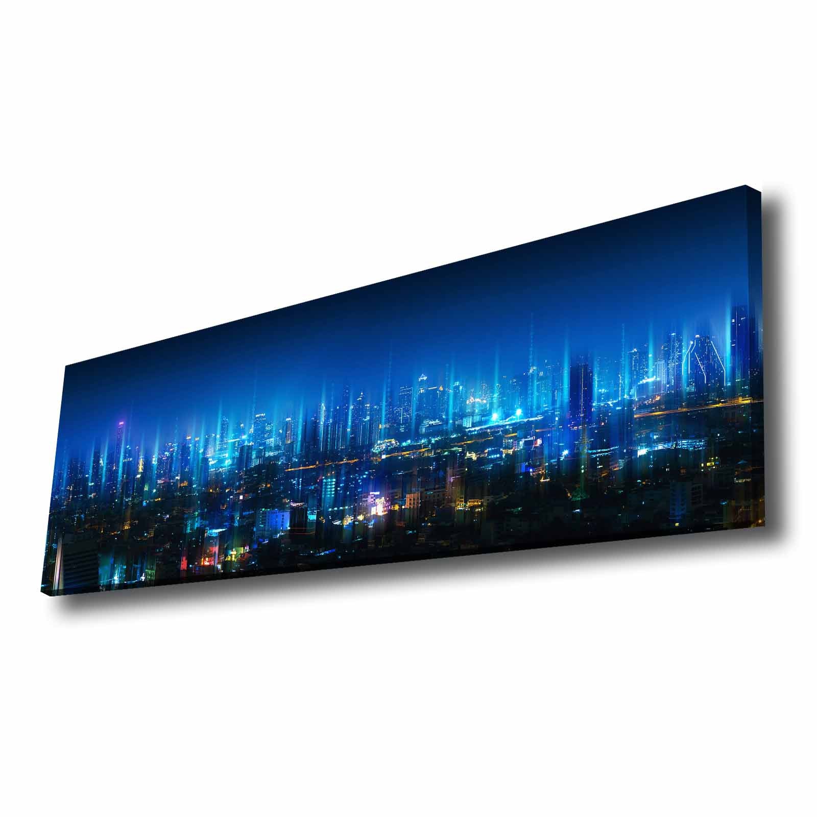 Quadro Decorativo em Tela Multicolor 30x90cm com Moldura de Pinho - Arte Moderna para Decoração de Interiores