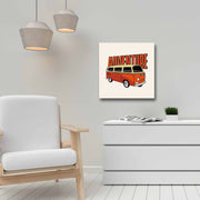 Quadro Decorativo em Tela 45x45cm - Pintura Multicolor com Moldura de Pinho Natural