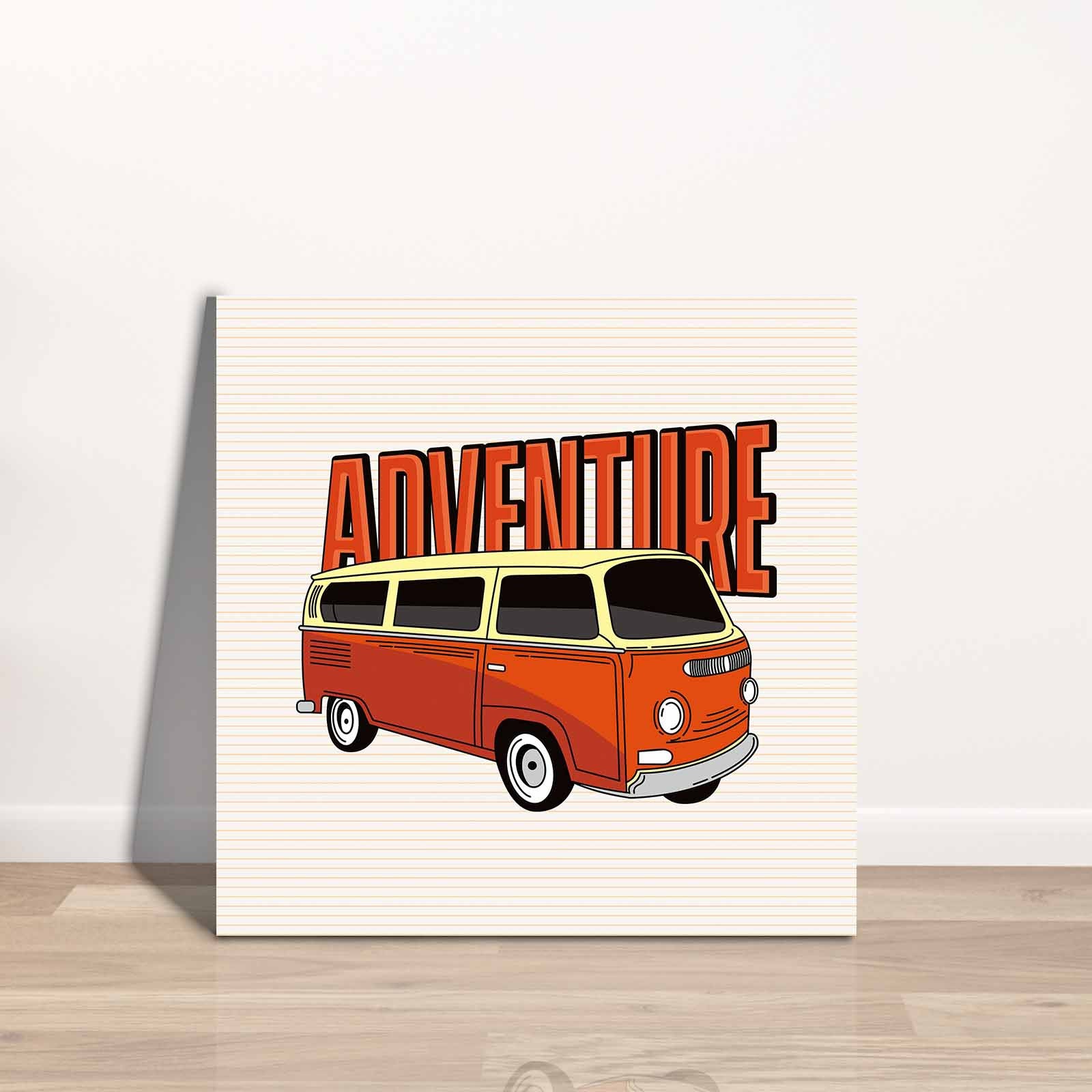 Quadro Decorativo em Tela 45x45cm - Pintura Multicolor com Moldura de Pinho Natural