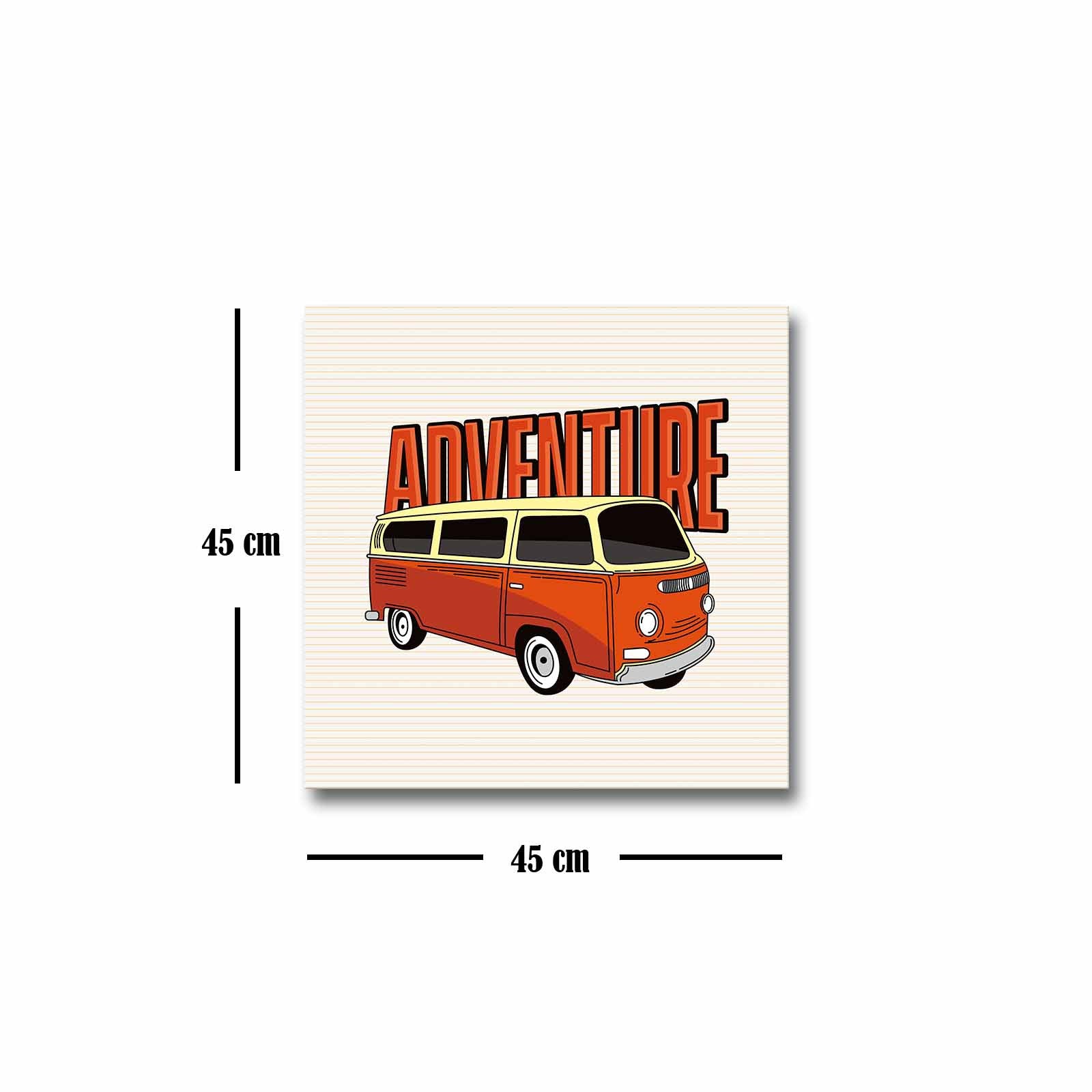 Quadro Decorativo em Tela 45x45cm - Pintura Multicolor com Moldura de Pinho Natural