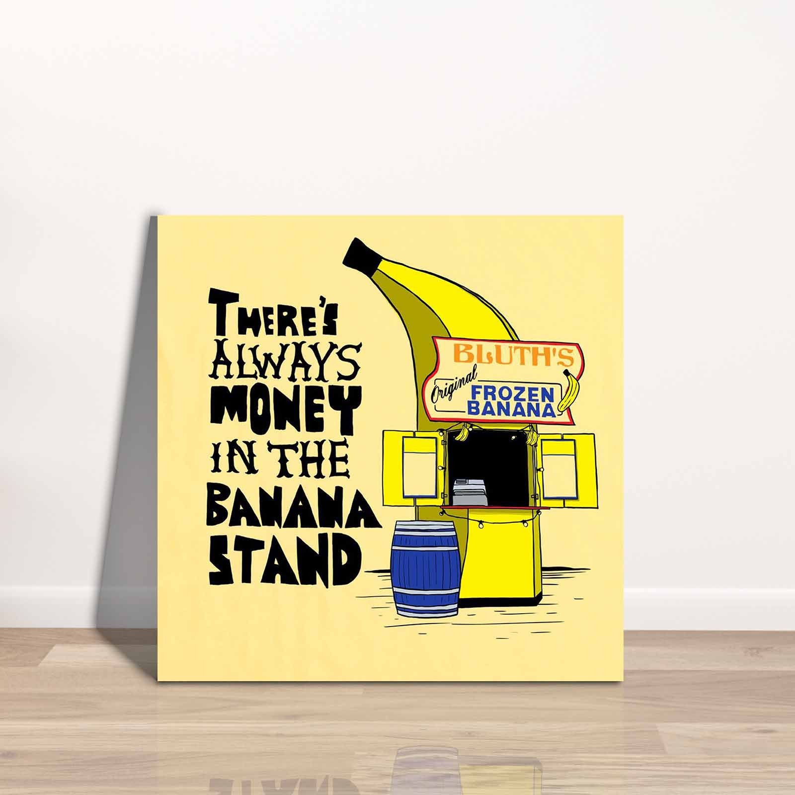 Quadro Decorativo em Tela 45x45cm - Pintura Multicolor com Moldura de Pinho Natural