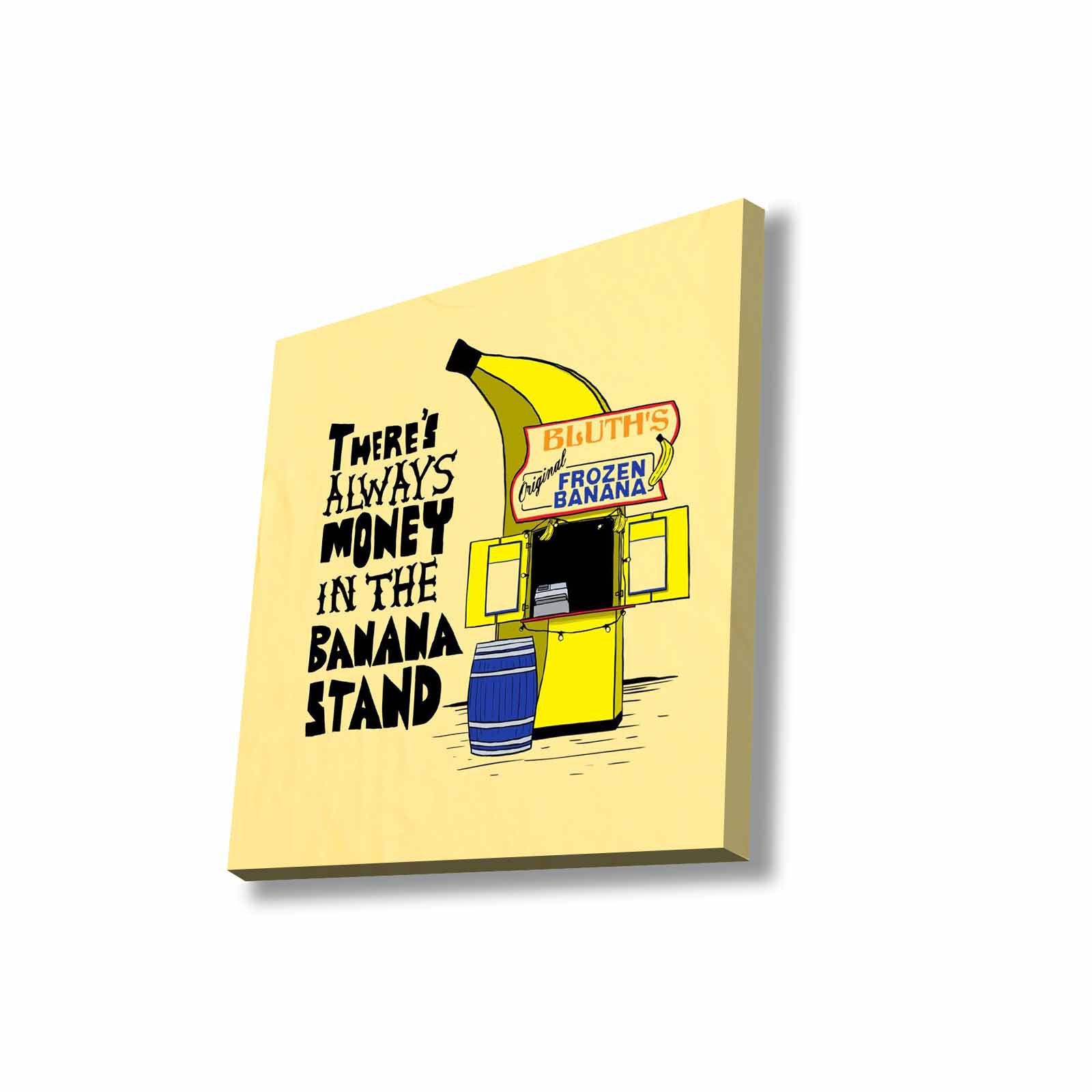 Quadro Decorativo em Tela 45x45cm - Pintura Multicolor com Moldura de Pinho Natural