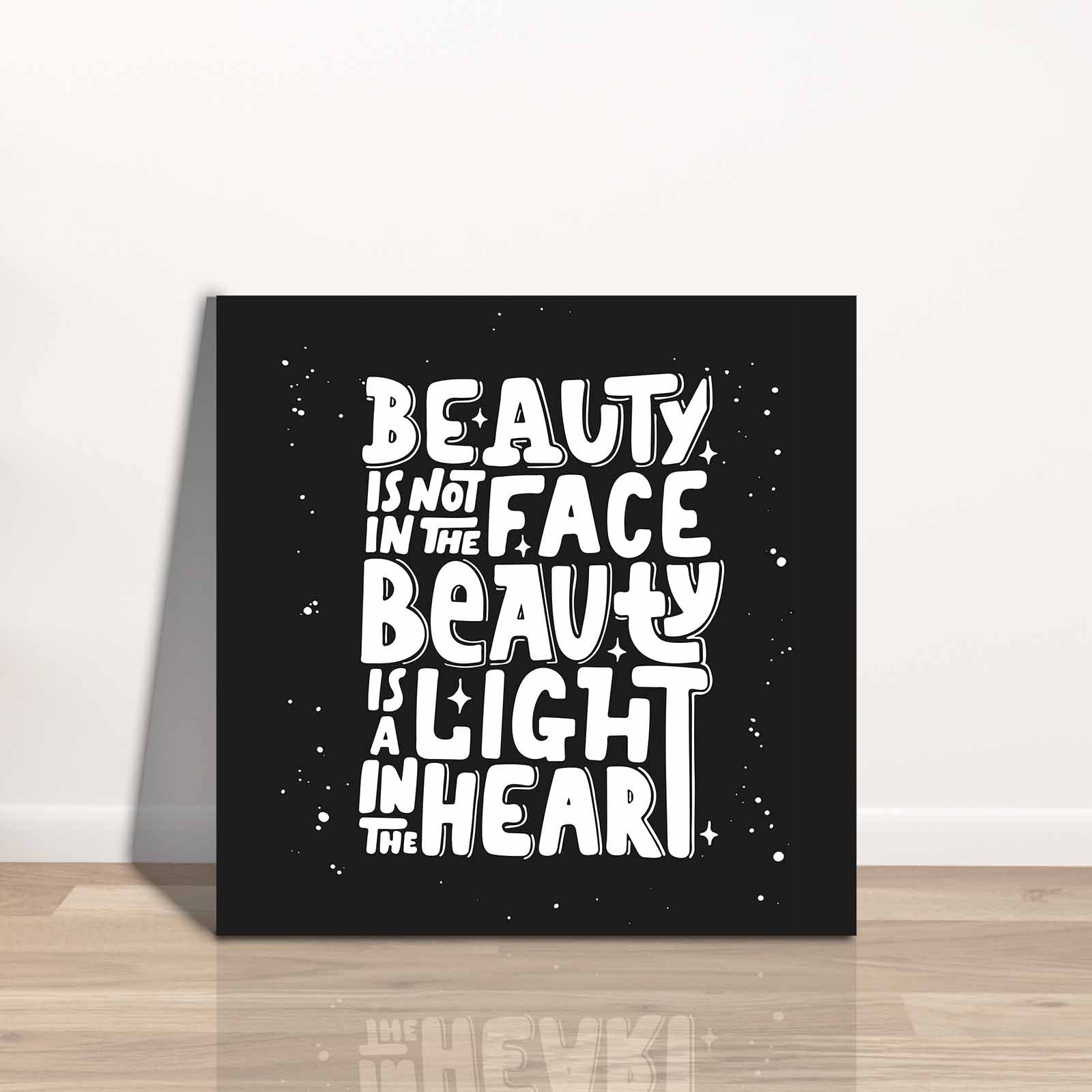 Quadro Decorativo em Tela 45x45cm - Pintura Multicolor com Moldura de Pinho Natural