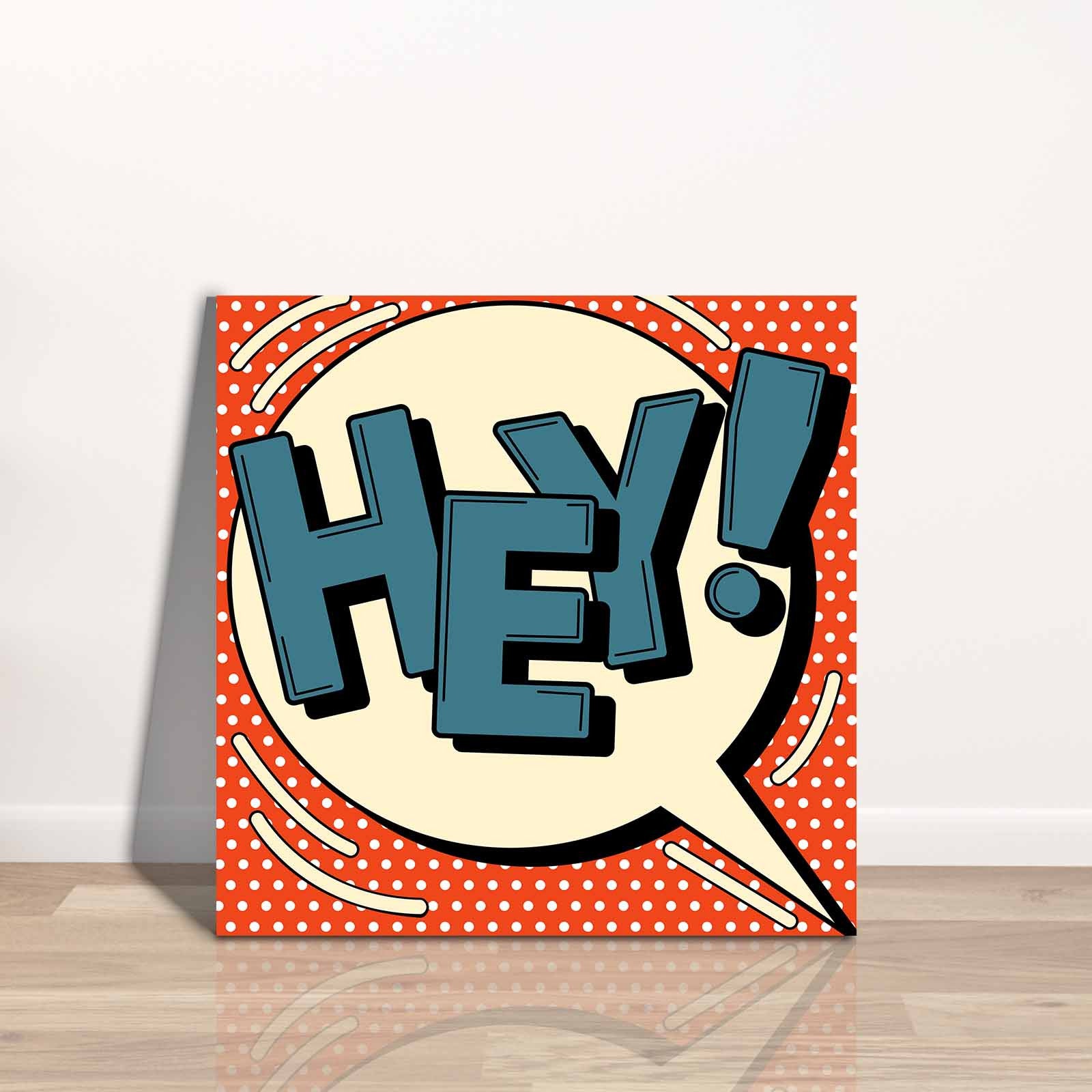 Quadro Decorativo em Tela 45x45cm - Pintura Multicolor com Moldura de Pinho Natural