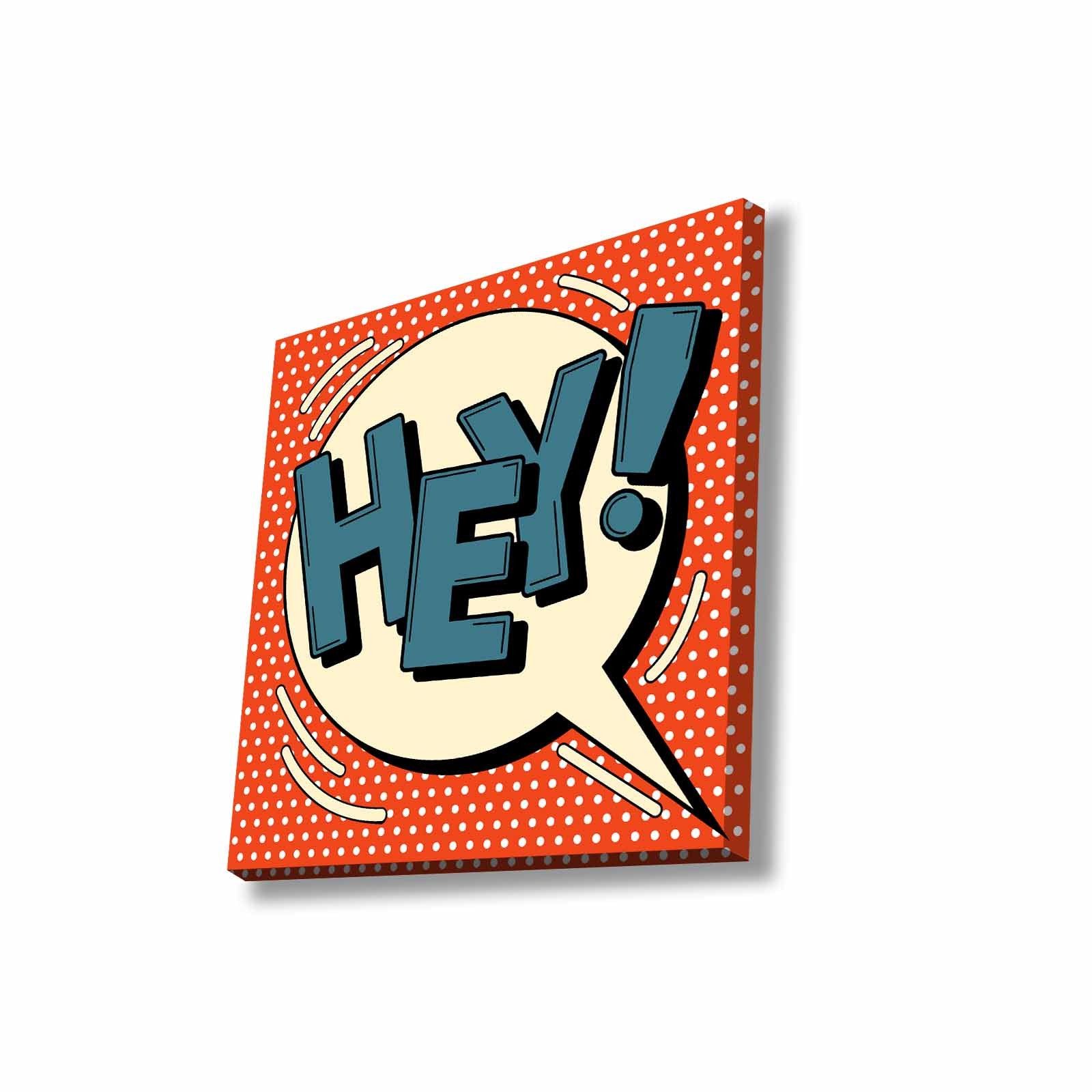 Quadro Decorativo em Tela 45x45cm - Pintura Multicolor com Moldura de Pinho Natural