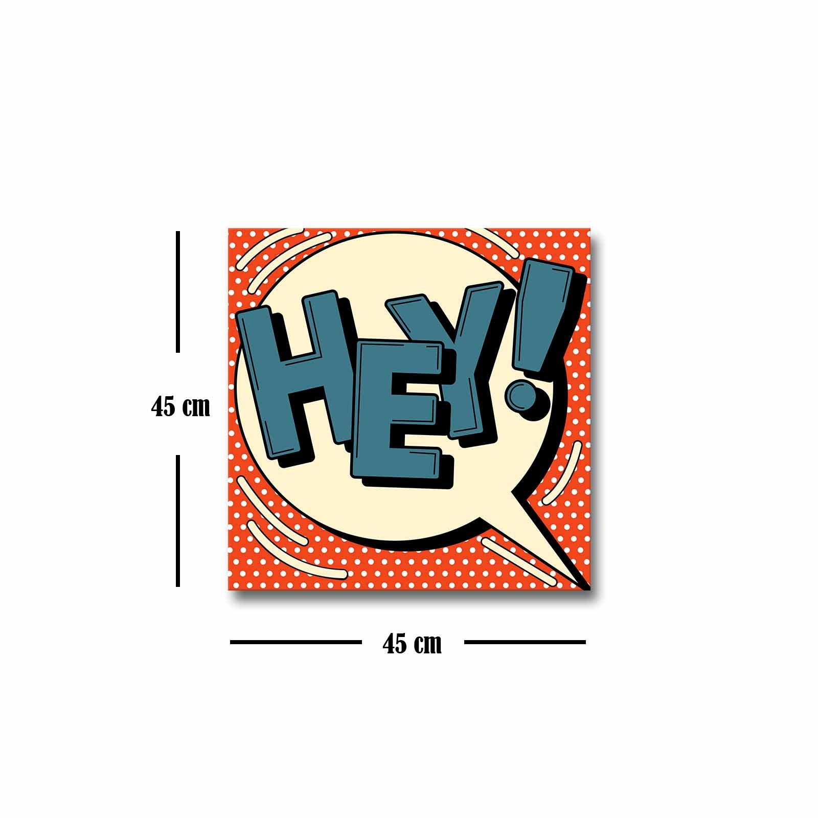 Quadro Decorativo em Tela 45x45cm - Pintura Multicolor com Moldura de Pinho Natural