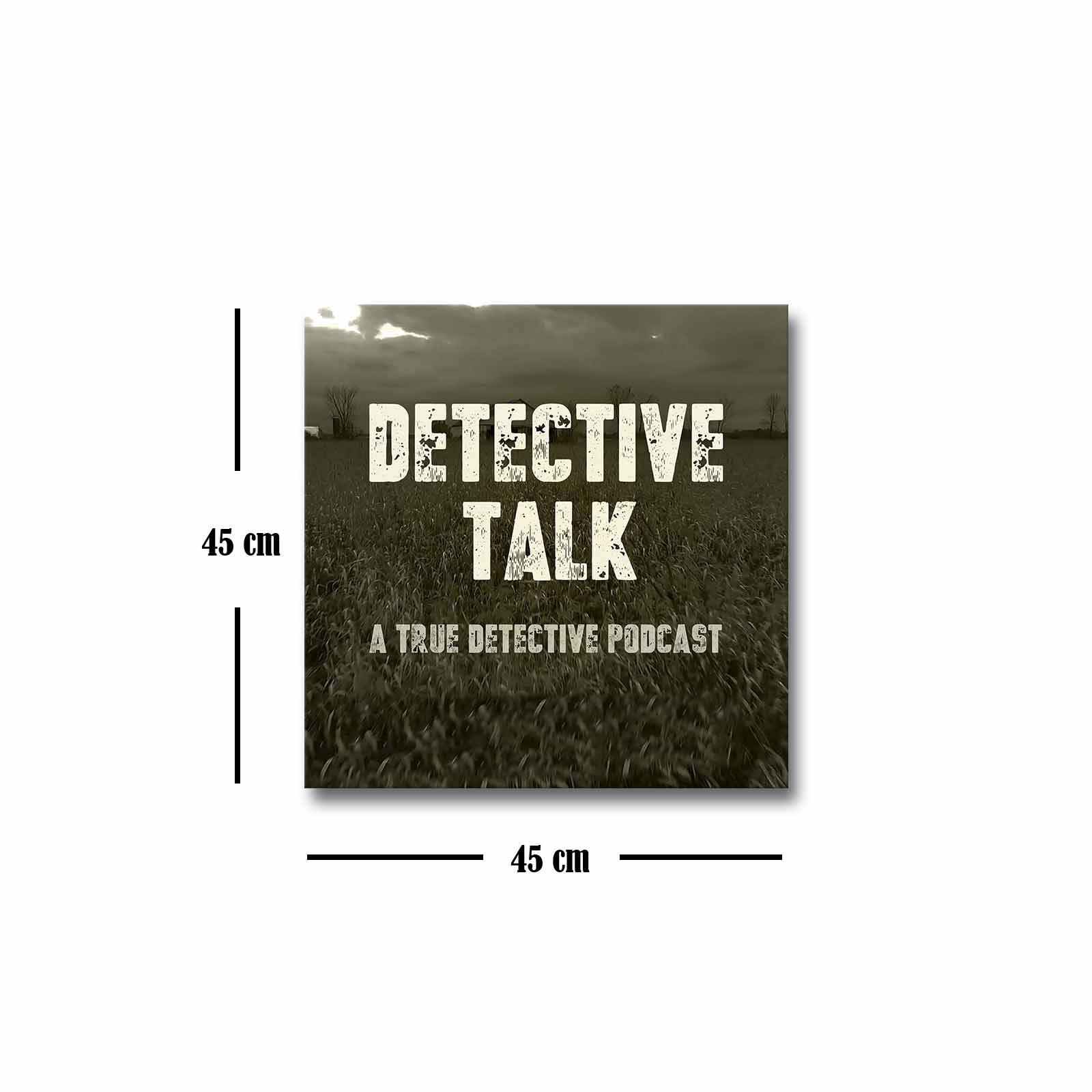 Quadro Decorativo em Tela 45x45cm - Pintura Multicolor com Moldura de Pinho Natural