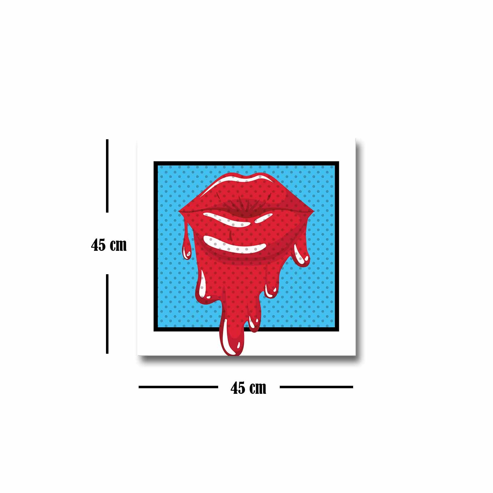 Quadro Decorativo em Tela 45x45cm - Pintura Multicolor com Moldura de Pinho Natural