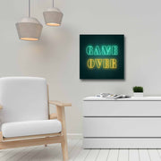 Quadro Decorativo em Tela 45x45cm - Pintura Multicolor com Moldura de Pinho Natural