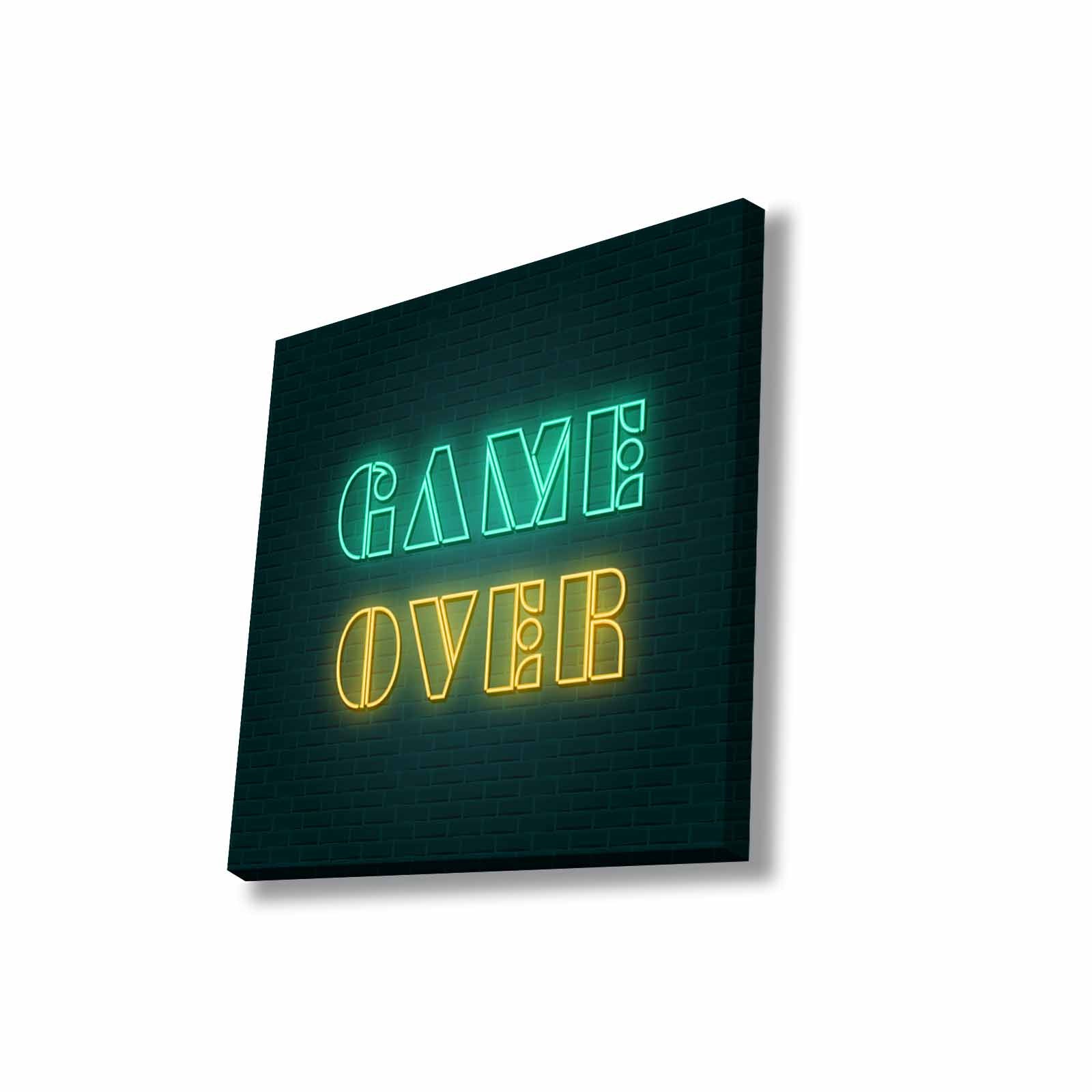 Quadro Decorativo em Tela 45x45cm - Pintura Multicolor com Moldura de Pinho Natural