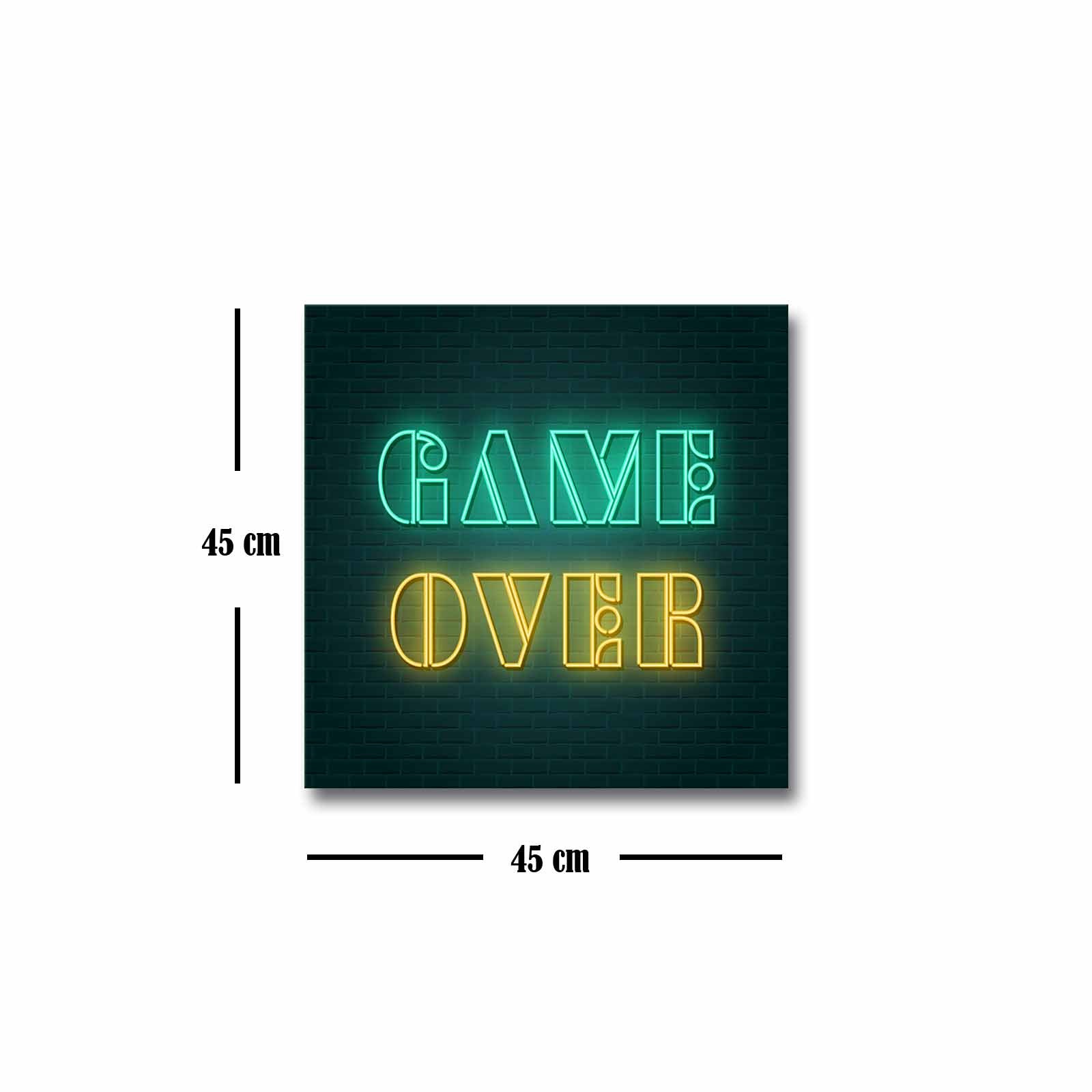 Quadro Decorativo em Tela 45x45cm - Pintura Multicolor com Moldura de Pinho Natural