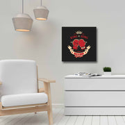 Quadro Decorativo em Tela 45x45cm - Pintura Multicolor com Moldura de Pinho Natural