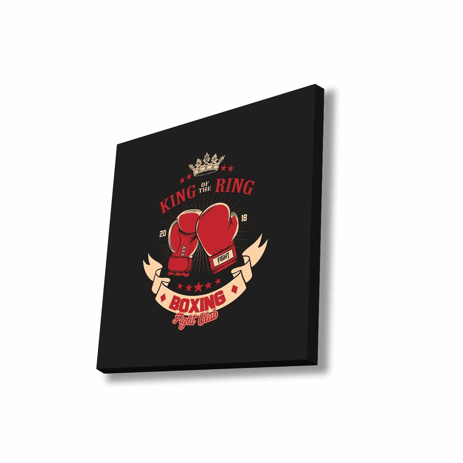 Quadro Decorativo em Tela 45x45cm - Pintura Multicolor com Moldura de Pinho Natural