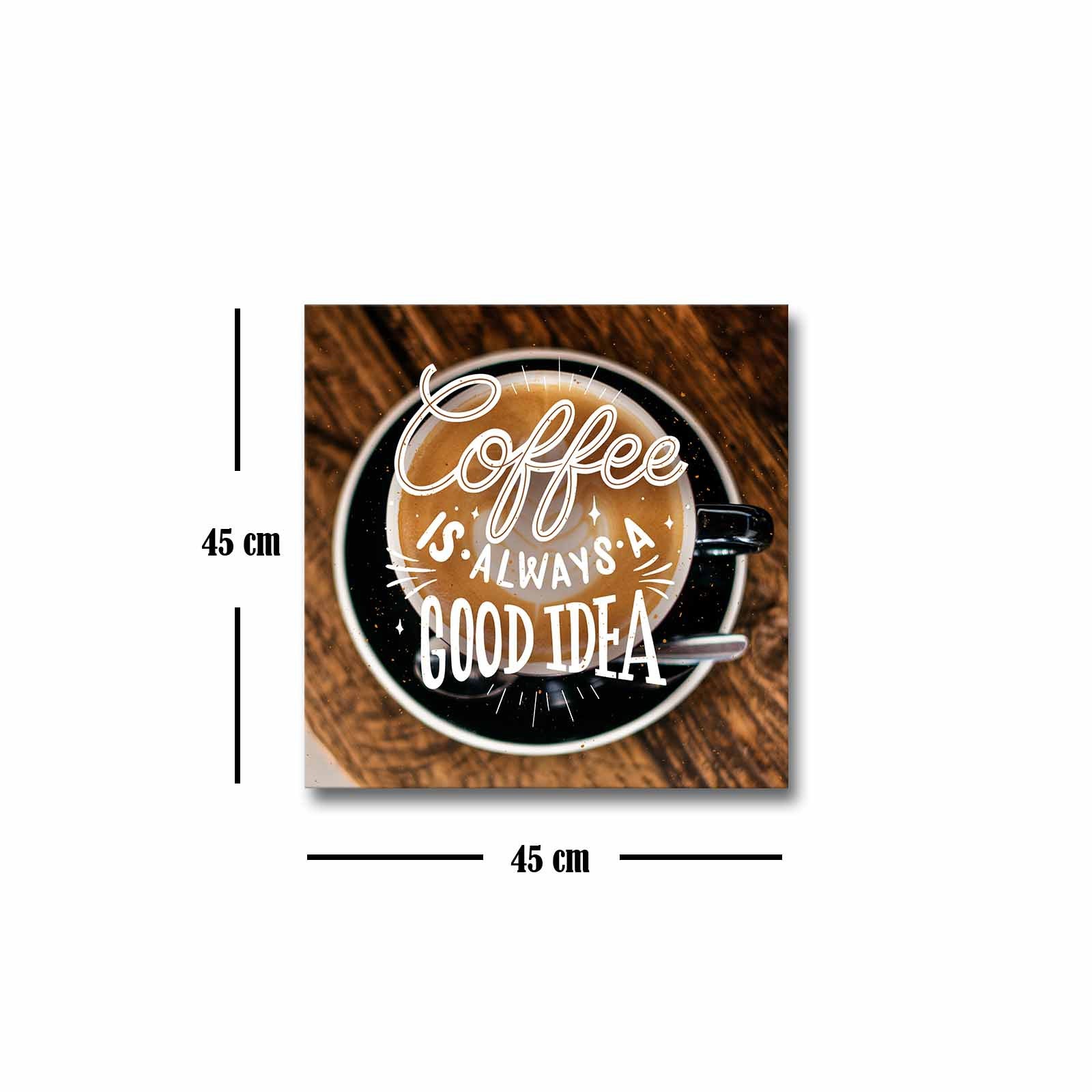 Quadro Decorativo em Tela 45x45cm - Pintura Multicolor com Moldura de Pinho Natural