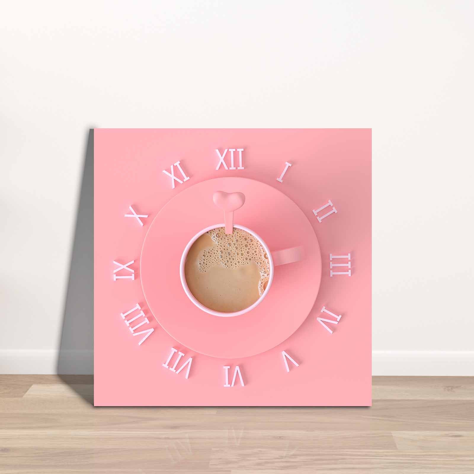 Quadro Decorativo em Tela 45x45cm - Pintura Multicolor com Moldura de Pinho Natural