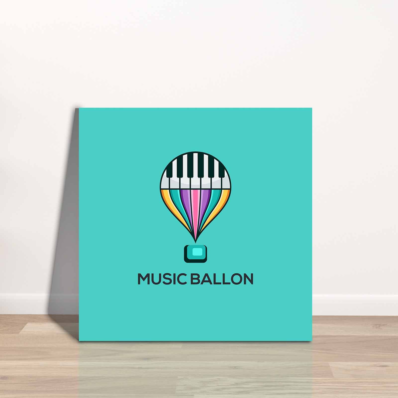 Quadro Decorativo em Tela 45x45cm - Pintura Multicolor com Moldura de Pinho Natural