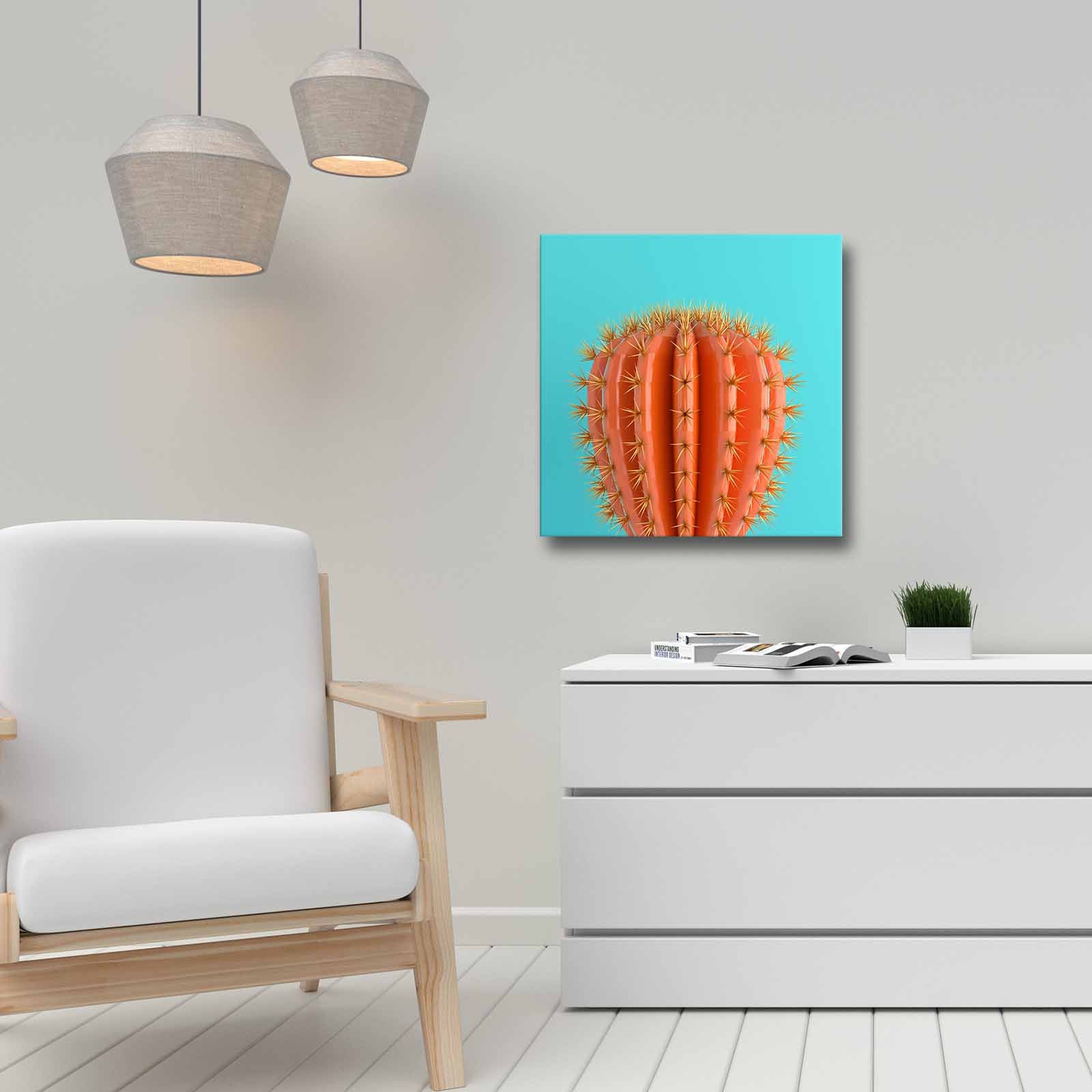 Quadro Decorativo em Tela 45x45cm - Pintura Multicolor com Moldura de Pinho Natural