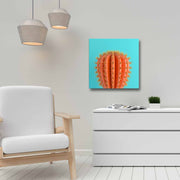 Quadro Decorativo em Tela 45x45cm - Pintura Multicolor com Moldura de Pinho Natural