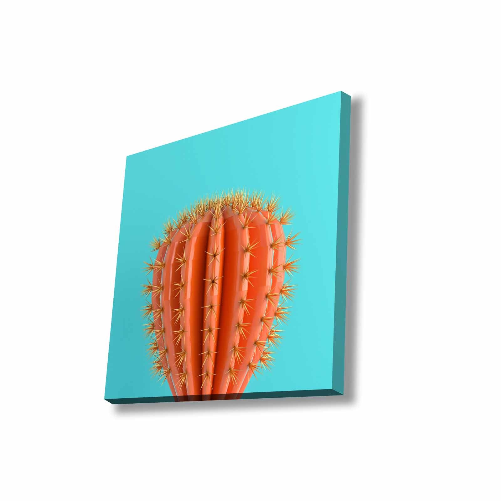 Quadro Decorativo em Tela 45x45cm - Pintura Multicolor com Moldura de Pinho Natural