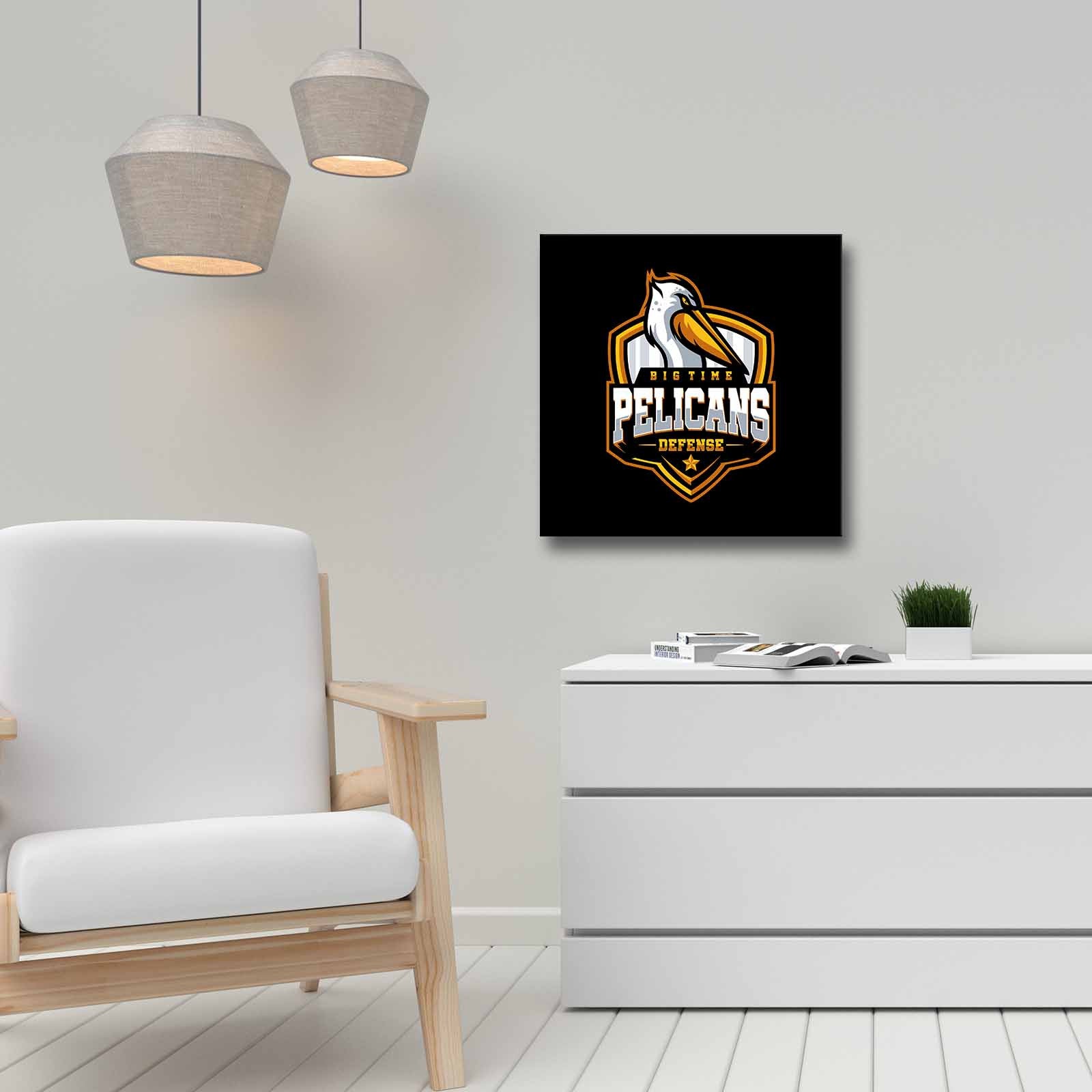 Quadro Decorativo em Tela 45x45cm - Pintura Multicolor com Moldura de Pinho Natural