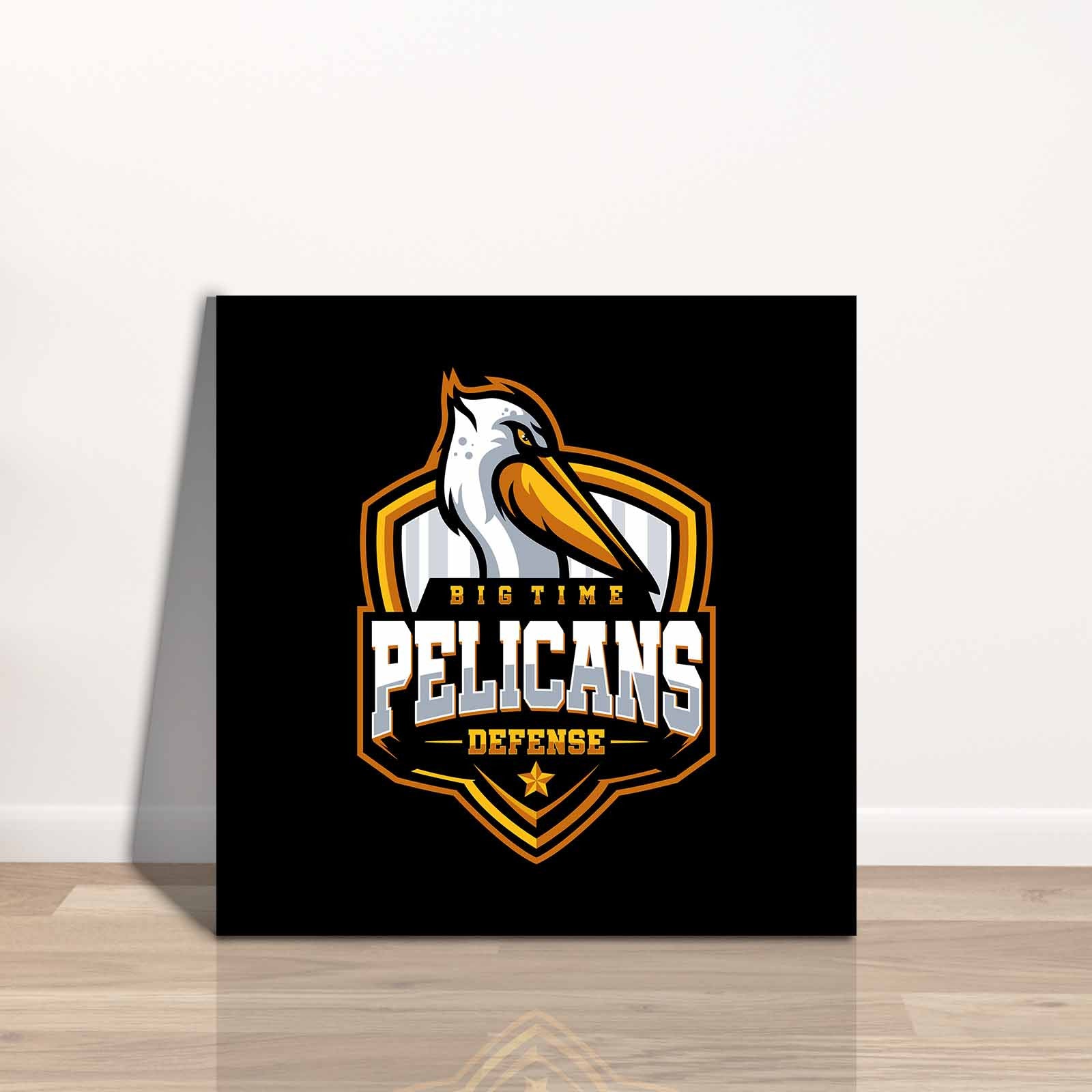 Quadro Decorativo em Tela 45x45cm - Pintura Multicolor com Moldura de Pinho Natural