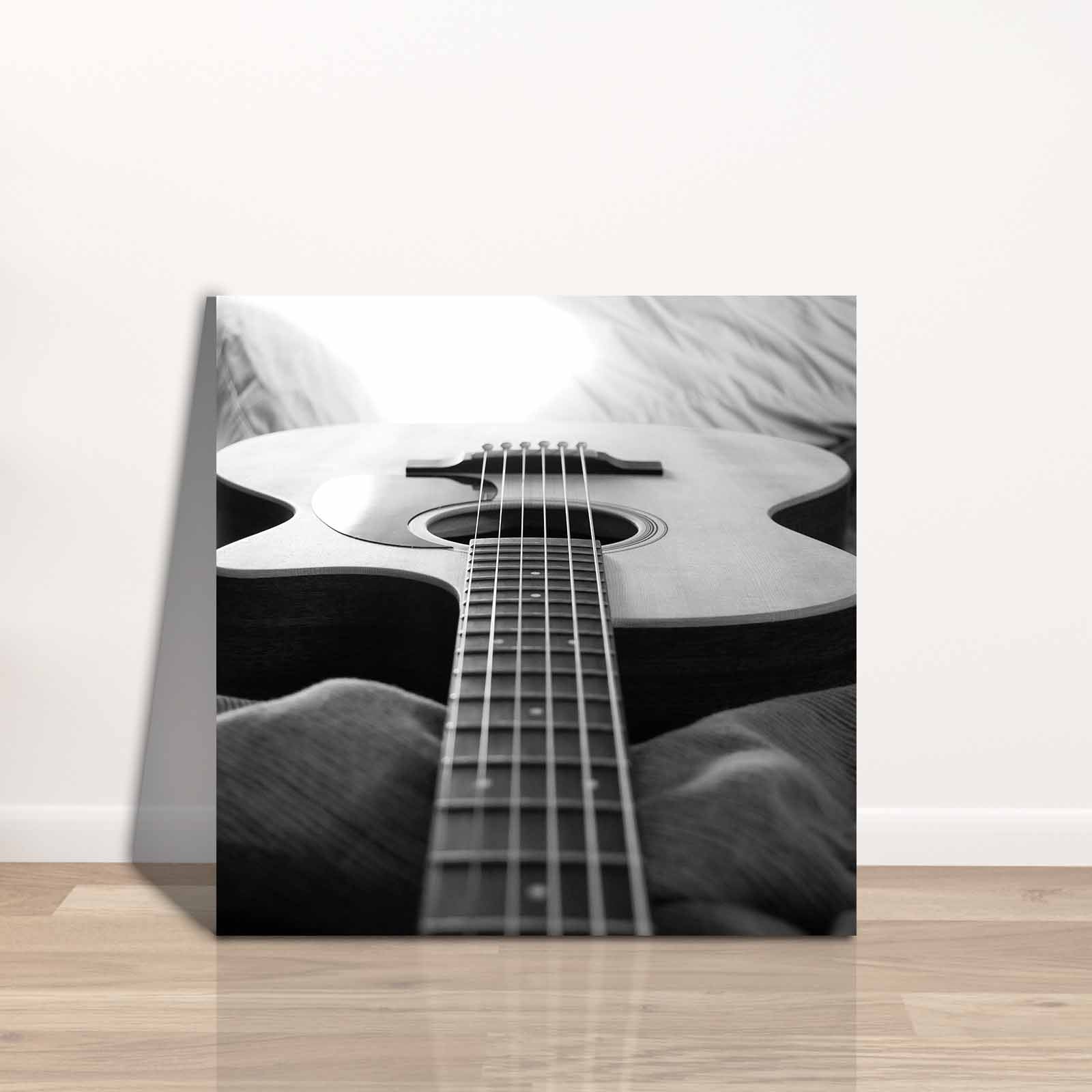 Quadro Decorativo em Tela 45x45cm - Pintura Multicolor com Moldura de Pinho Natural