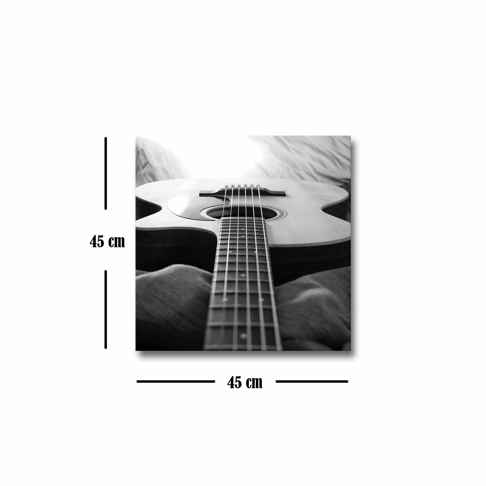 Quadro Decorativo em Tela 45x45cm - Pintura Multicolor com Moldura de Pinho Natural