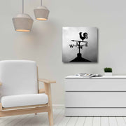 Quadro Decorativo em Tela 45x45cm - Pintura Multicolor com Moldura de Pinho Natural