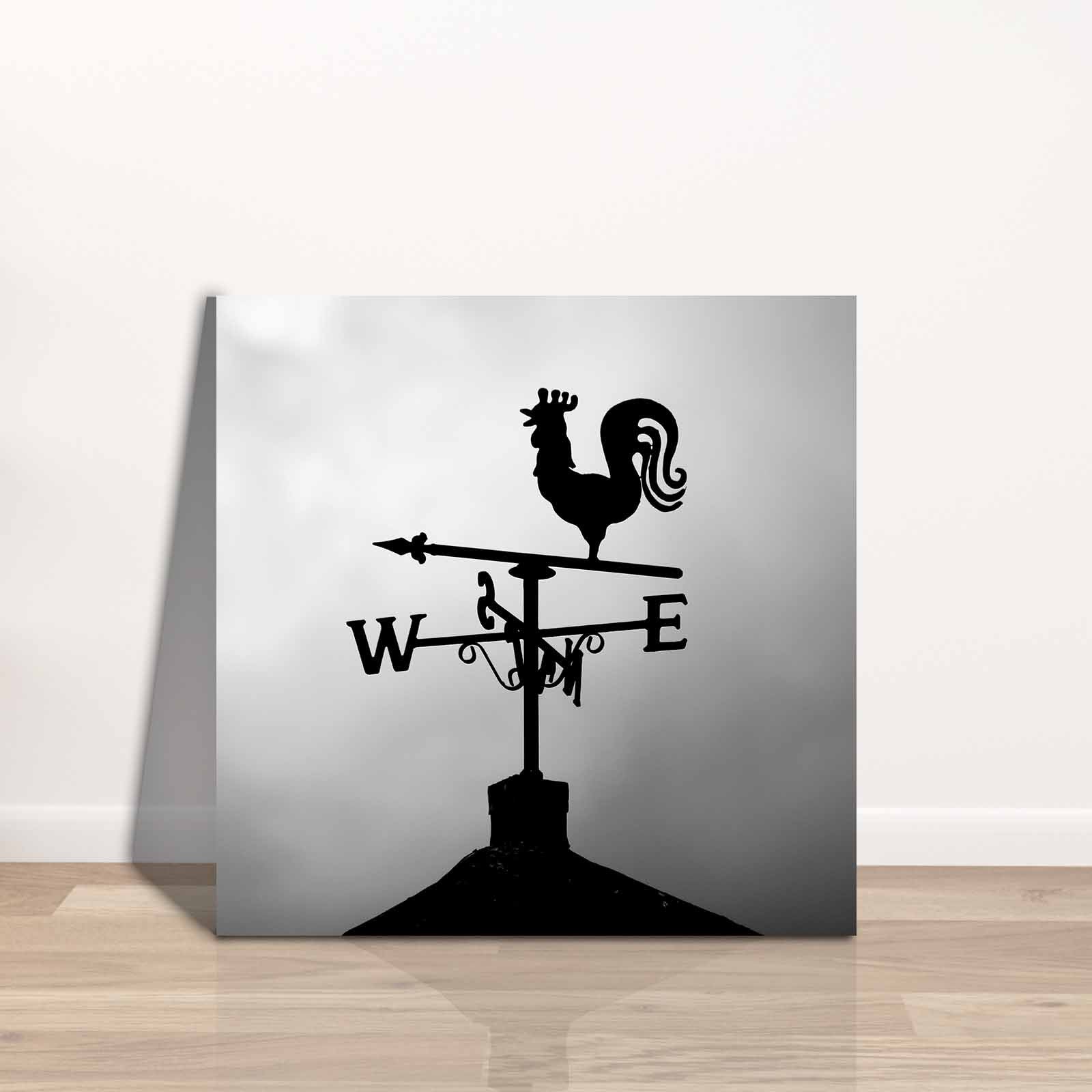 Quadro Decorativo em Tela 45x45cm - Pintura Multicolor com Moldura de Pinho Natural