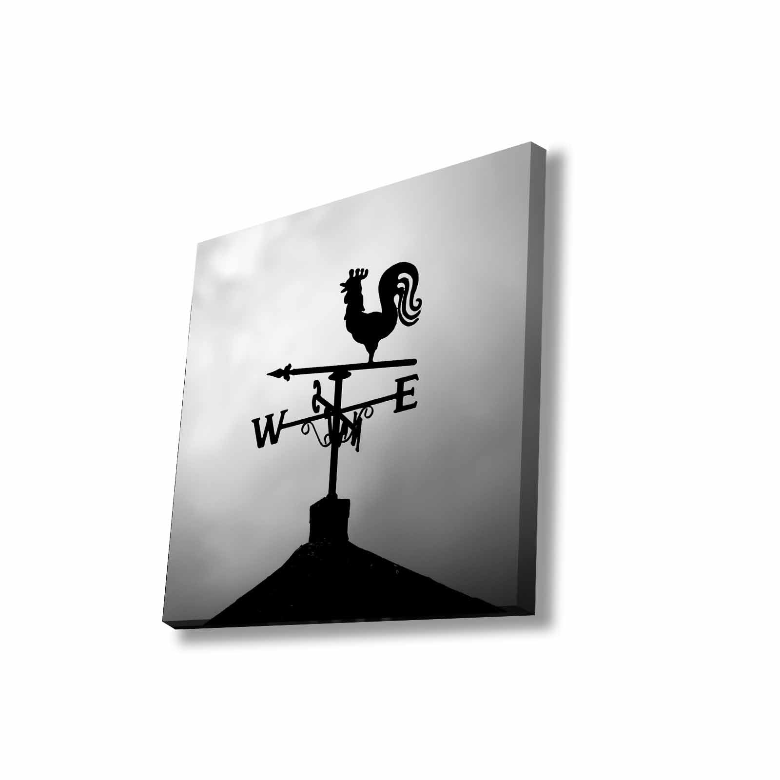 Quadro Decorativo em Tela 45x45cm - Pintura Multicolor com Moldura de Pinho Natural