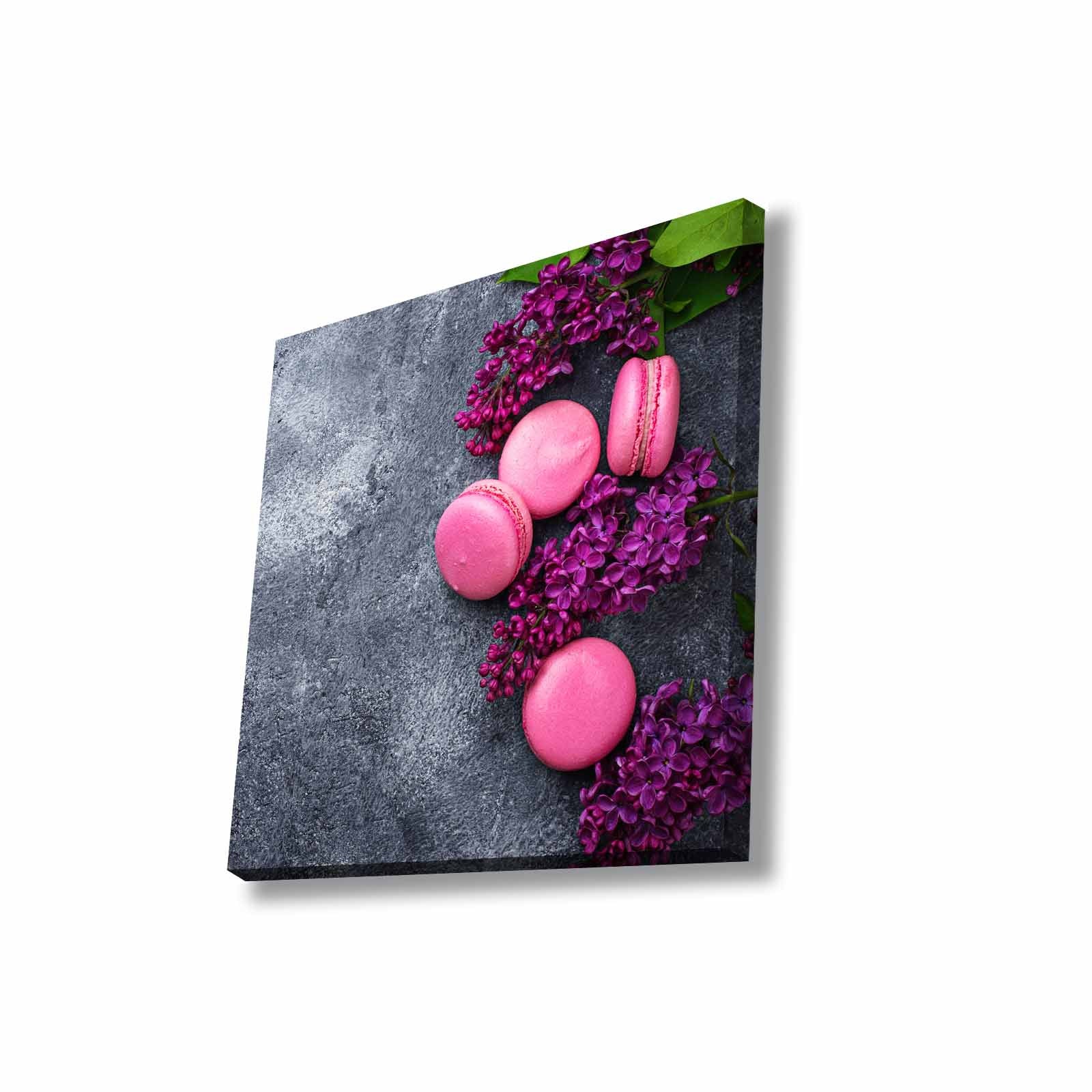 Quadro Decorativo em Tela 45x45cm - Pintura Multicolor com Moldura de Pinho Natural