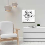 Quadro Decorativo em Tela 45x45cm - Pintura Multicolor com Moldura de Pinho Natural