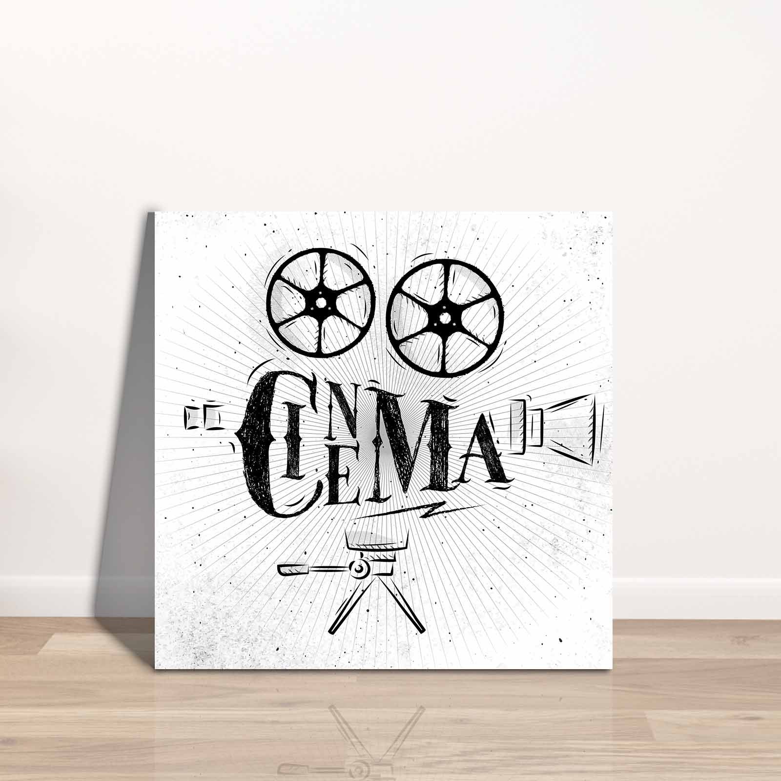 Quadro Decorativo em Tela 45x45cm - Pintura Multicolor com Moldura de Pinho Natural