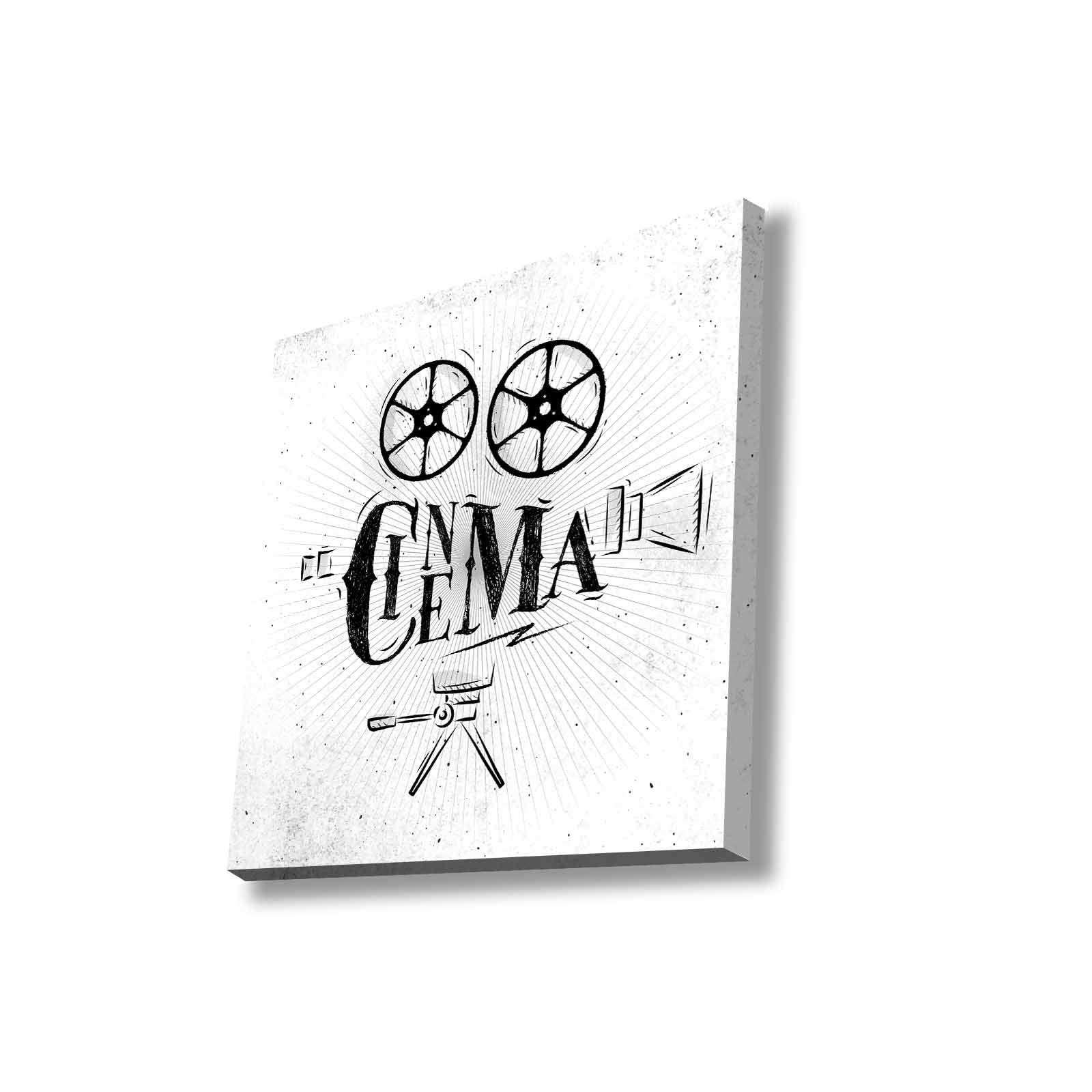 Quadro Decorativo em Tela 45x45cm - Pintura Multicolor com Moldura de Pinho Natural