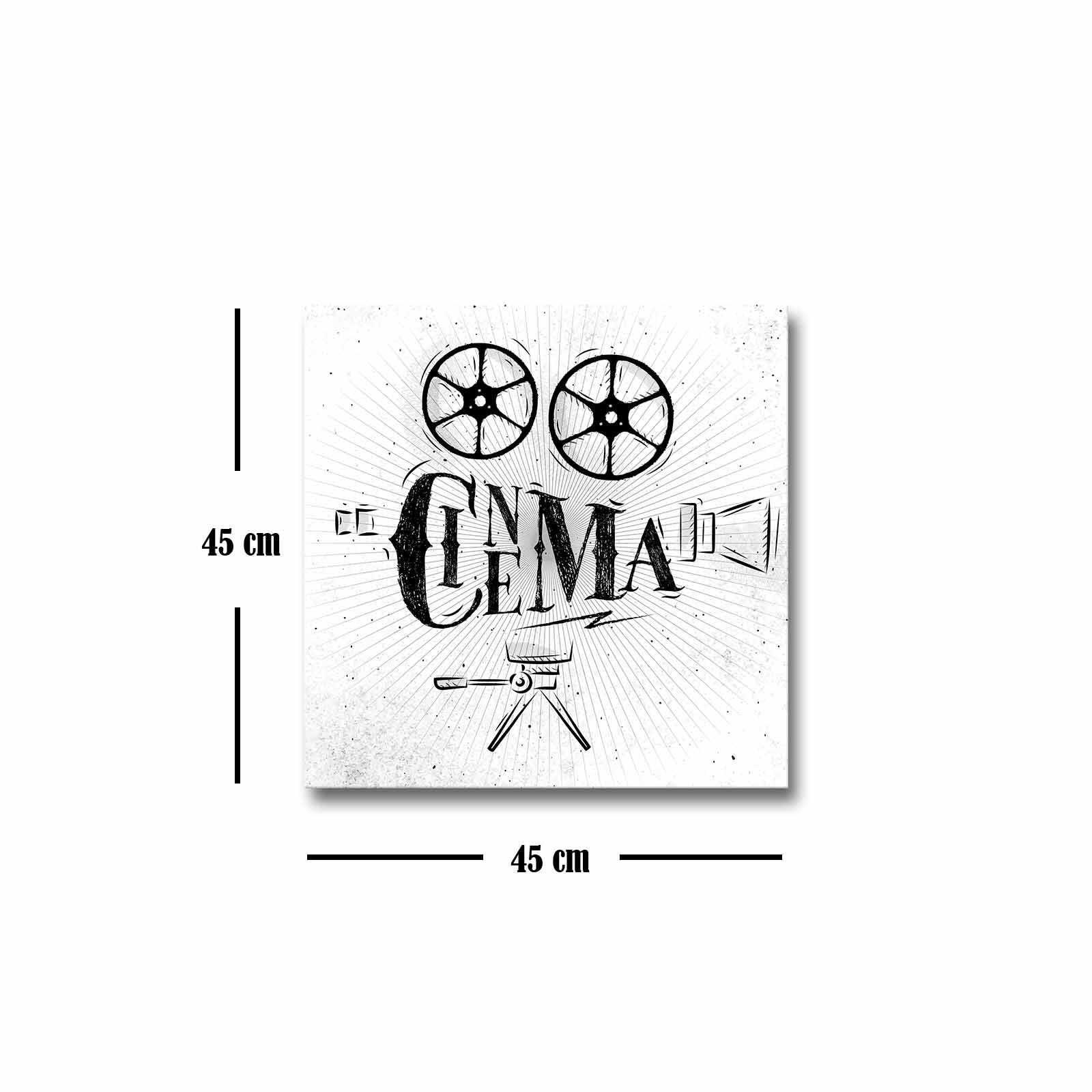 Quadro Decorativo em Tela 45x45cm - Pintura Multicolor com Moldura de Pinho Natural