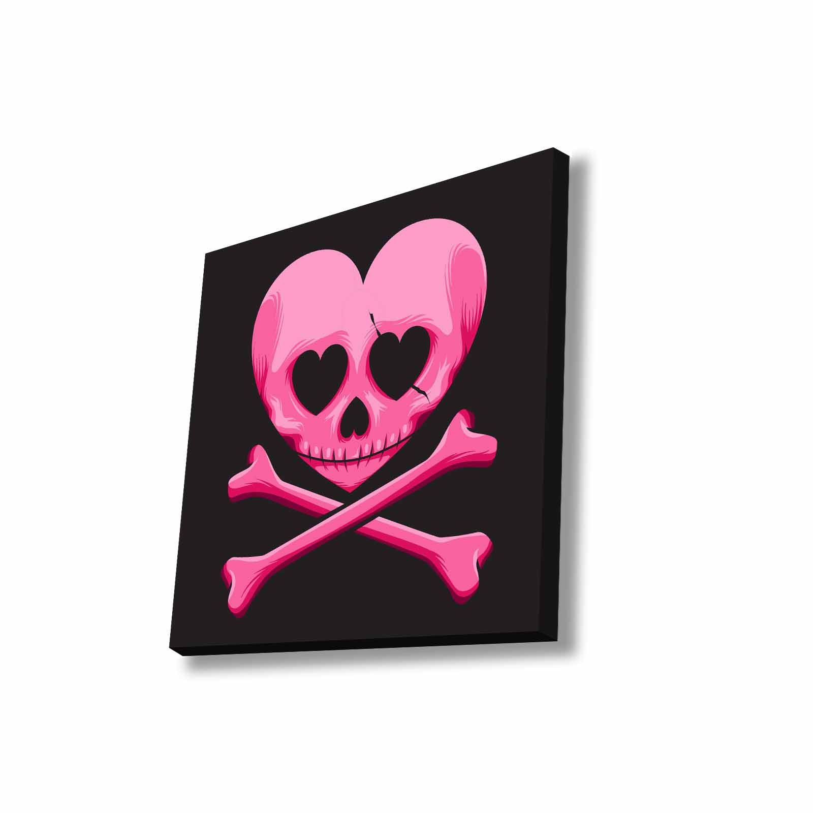 Quadro Decorativo em Tela 45x45cm - Pintura Multicolor com Moldura de Pinho Natural